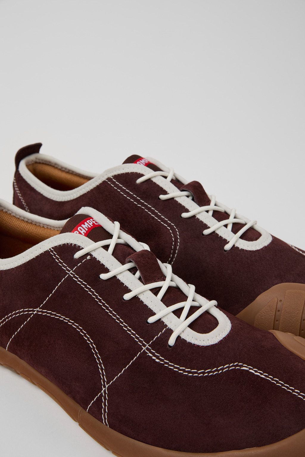 Burgundy Nubuck Sneakers for Men. - 2