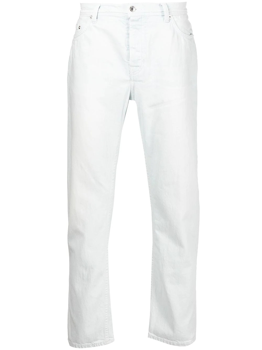 bleach-wash tapered-leg jeans - 1