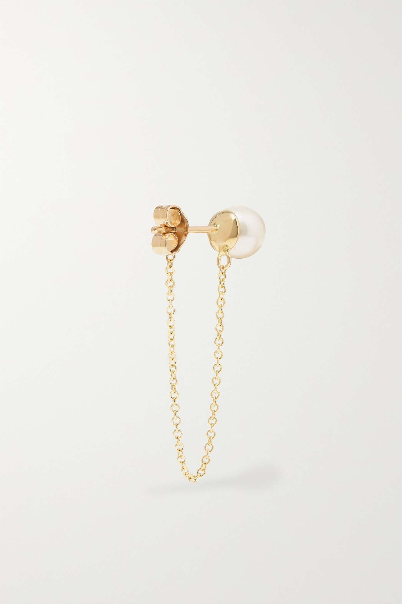 14-karat gold pearl earrings - 4