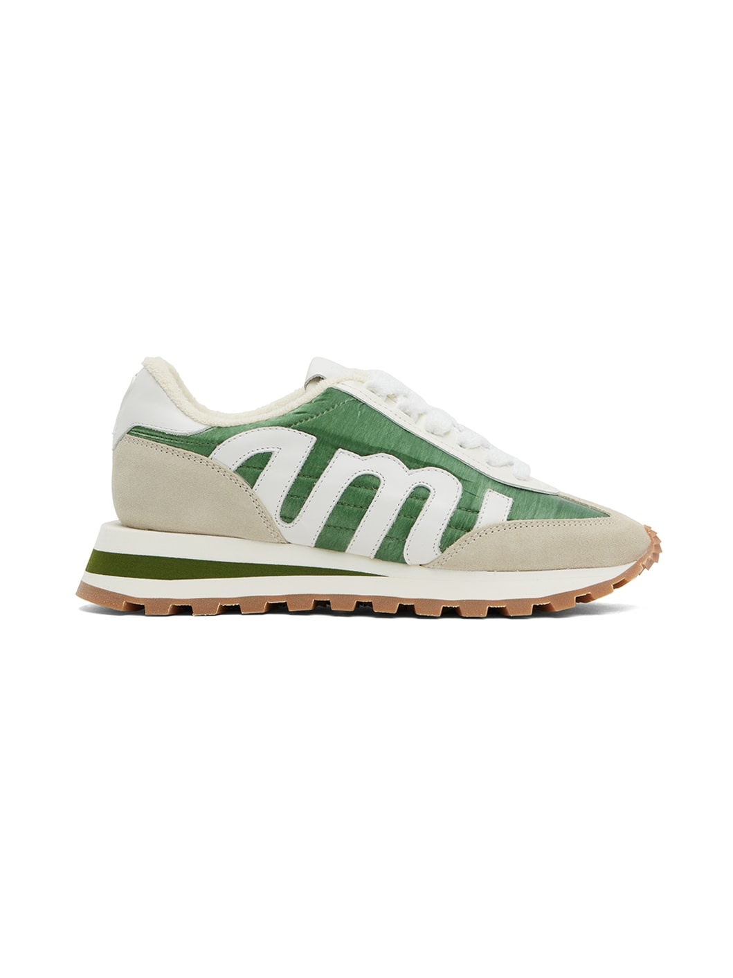 Green & Beige Rush Sneakers - 1