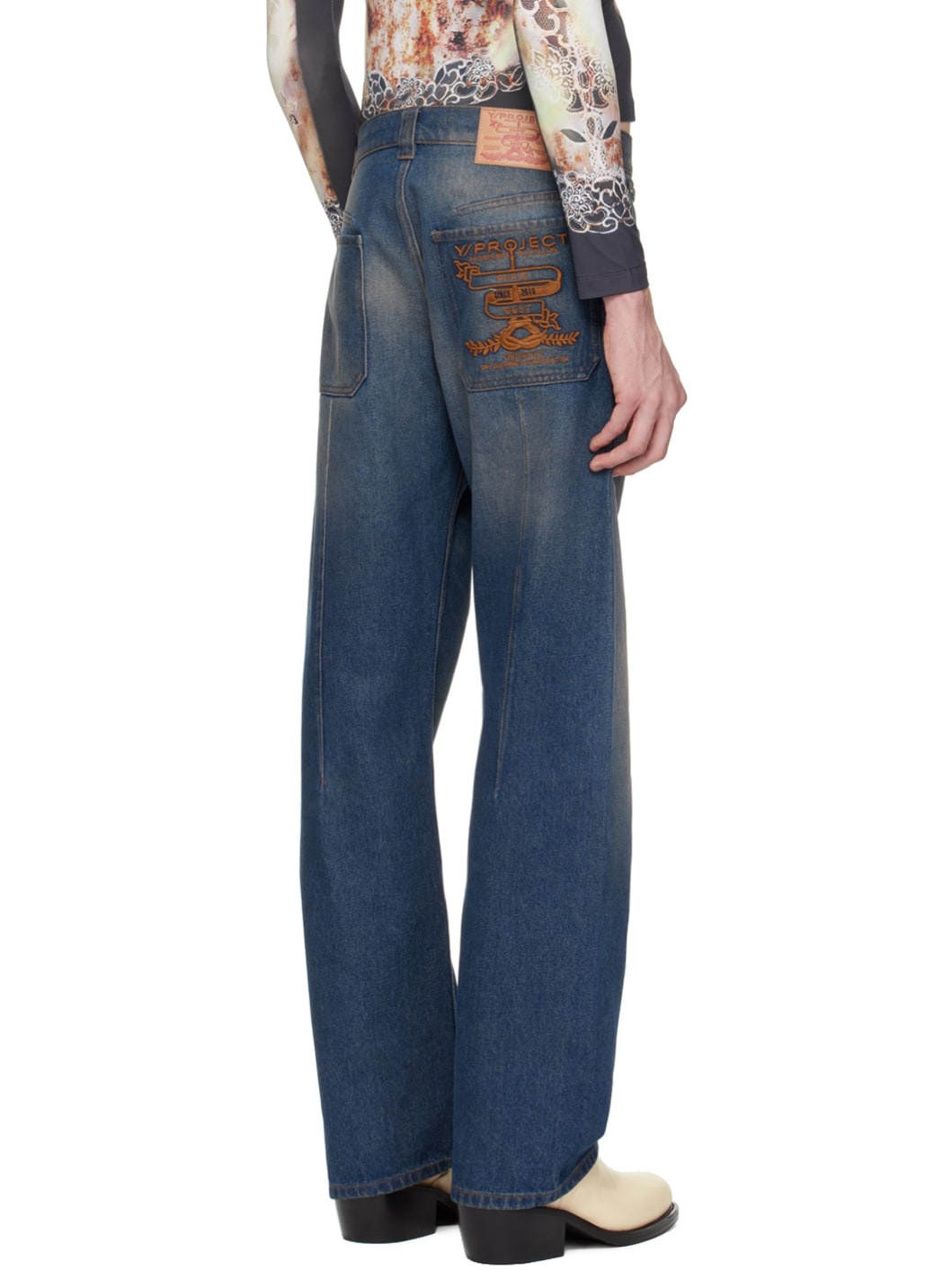 SSENSE Exclusive Indigo 'Paris' Best' Jeans - 3
