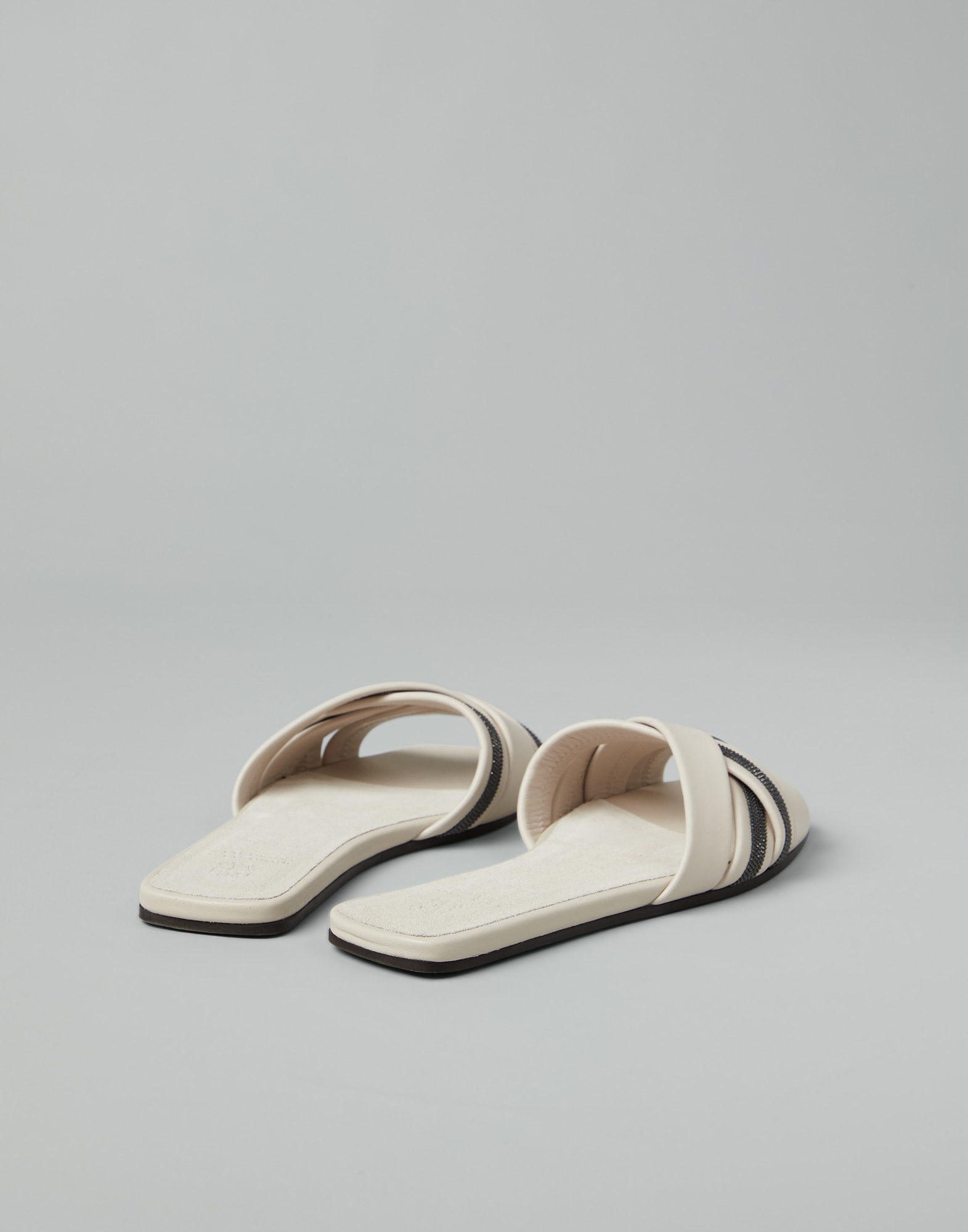 Nappa leather slides with monili - 2