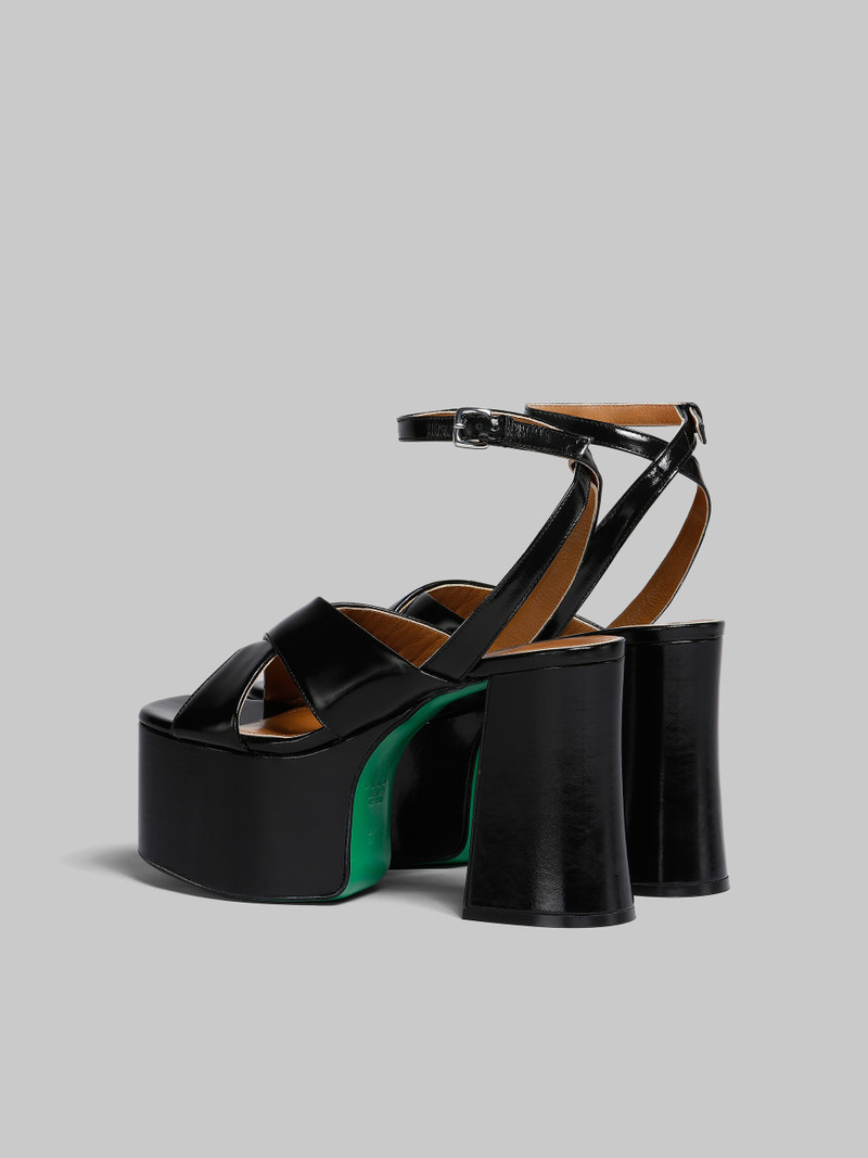 Marni BLACK PATENT LEATHER PLATFORM SANDAL outlook