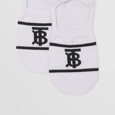 Burberry Monogram Intarsia Cotton Blend Sneaker Socks outlook