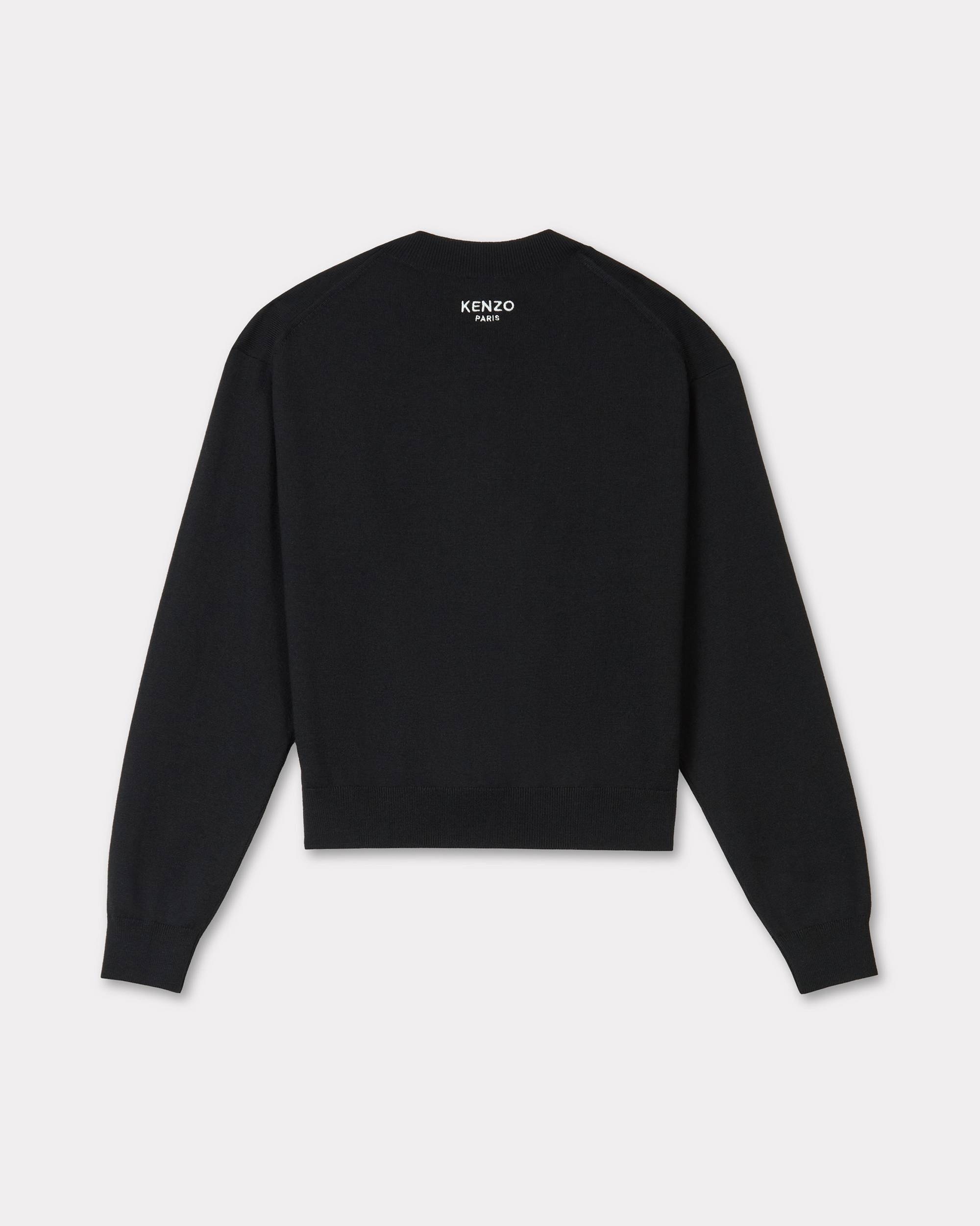 'KENZO Pop' embroidered crewneck cardigan in merino wool - 2
