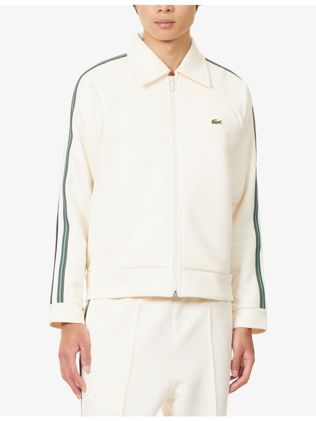 Logo-Patch Side-Stripe Cotton-Blend Track Jacket - 3