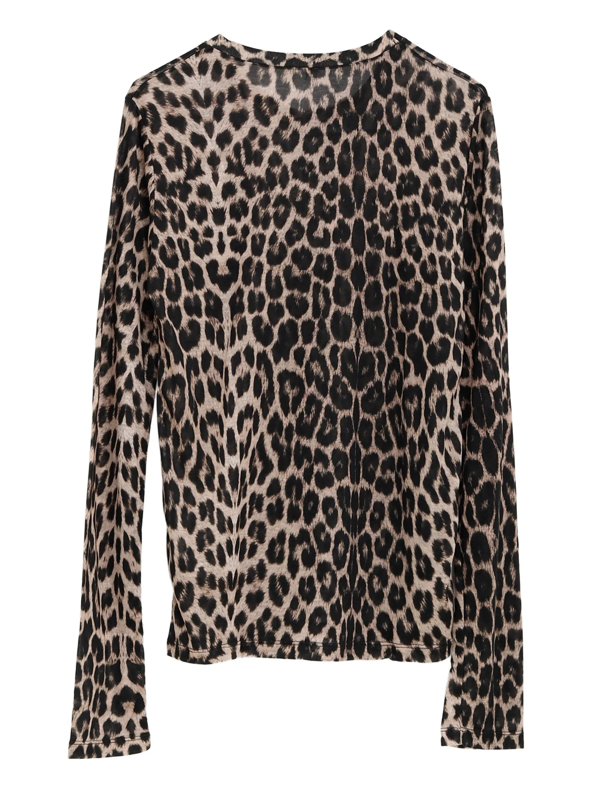 Baserange Leopard-print Bell-sleeve T-shirt - 1