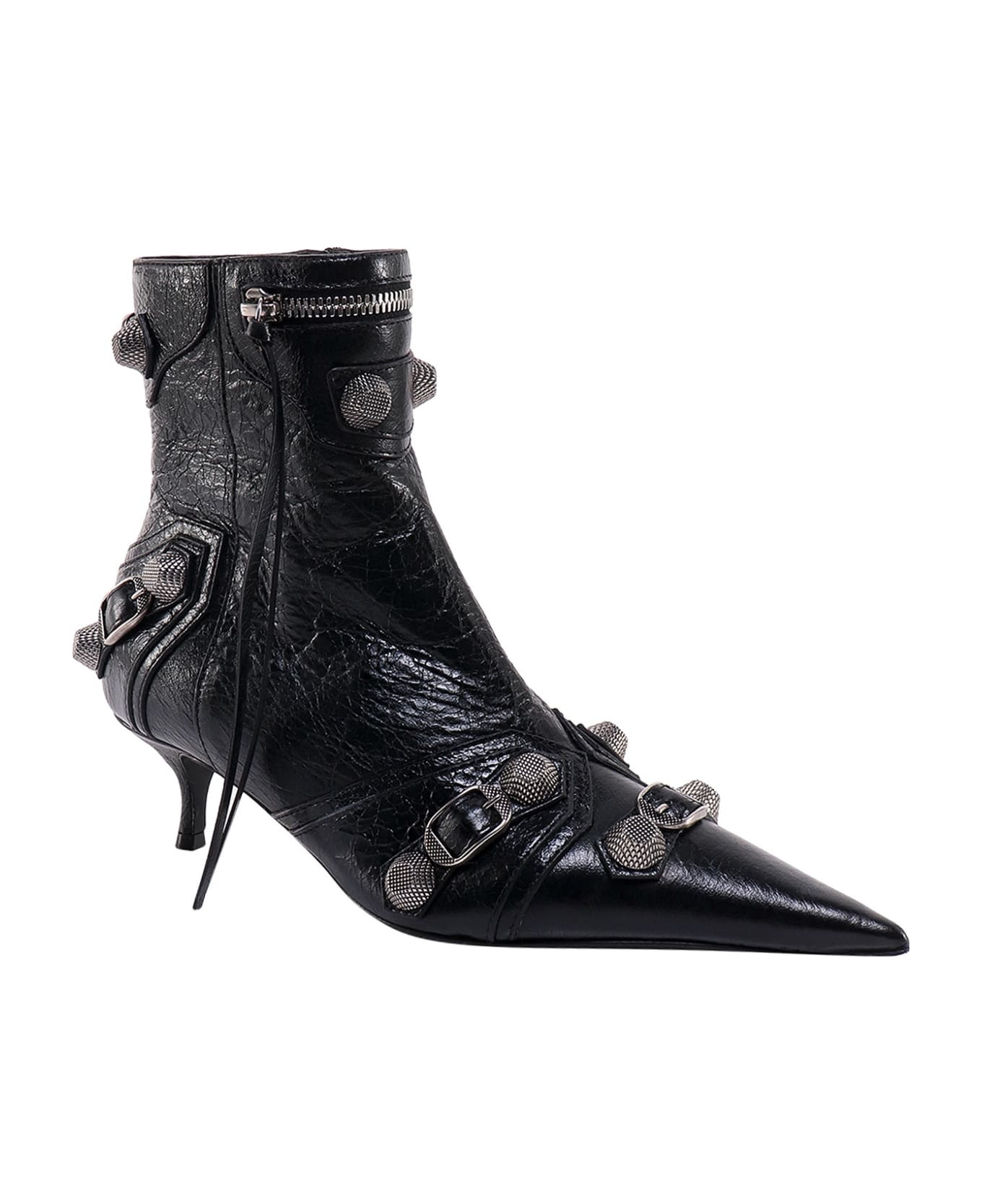 Low Heels Ankle Boots In Black Leather - 2