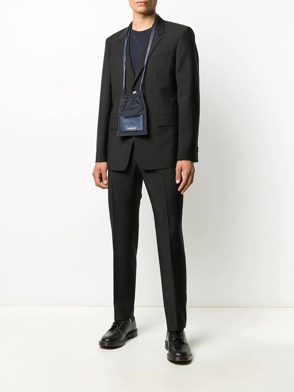 two-piece single-breasted wool suit - 2