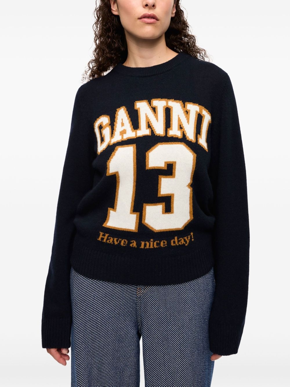 logo-jacquard sweater - 3