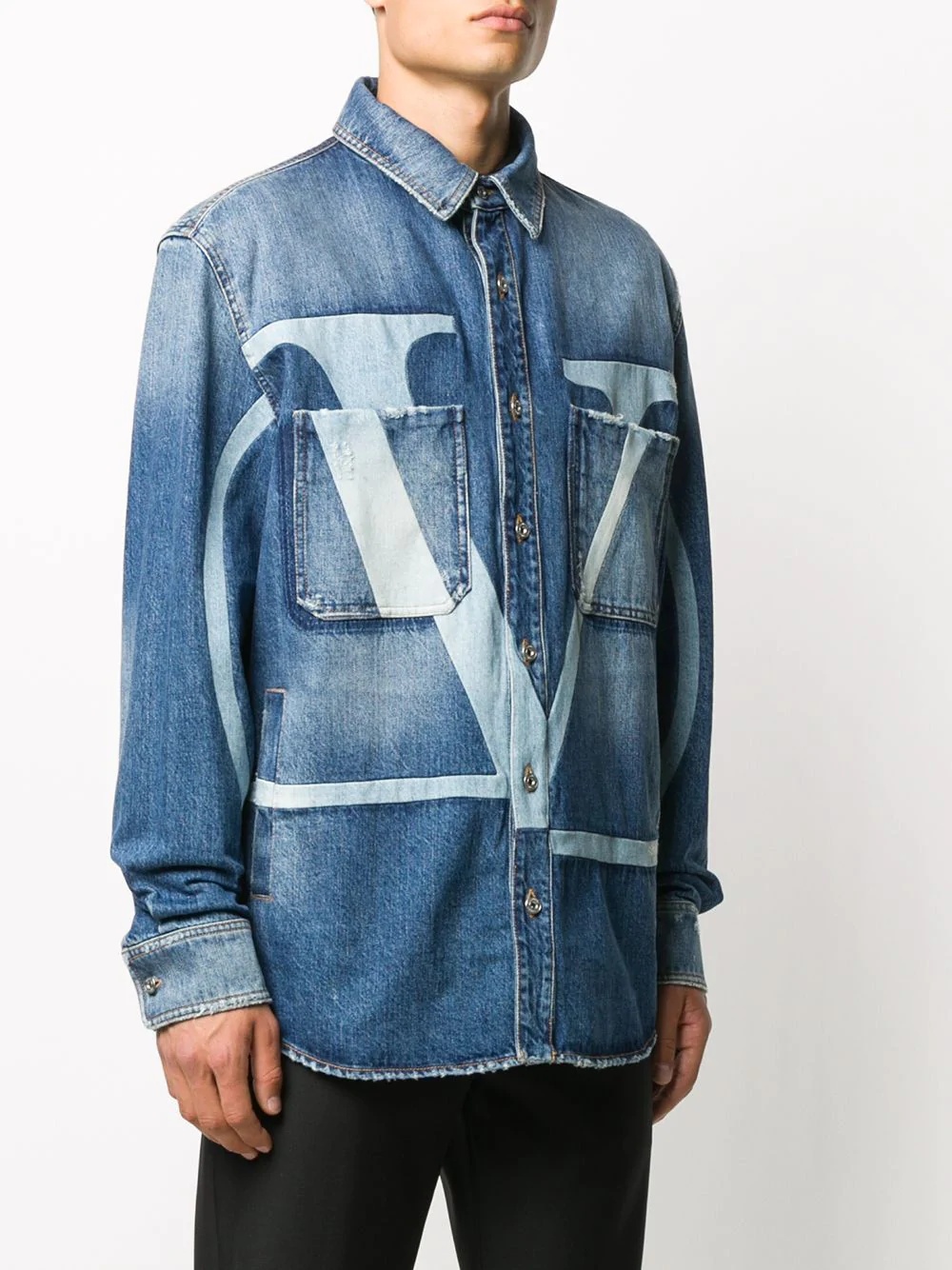 VLOGO-print denim jacket - 3