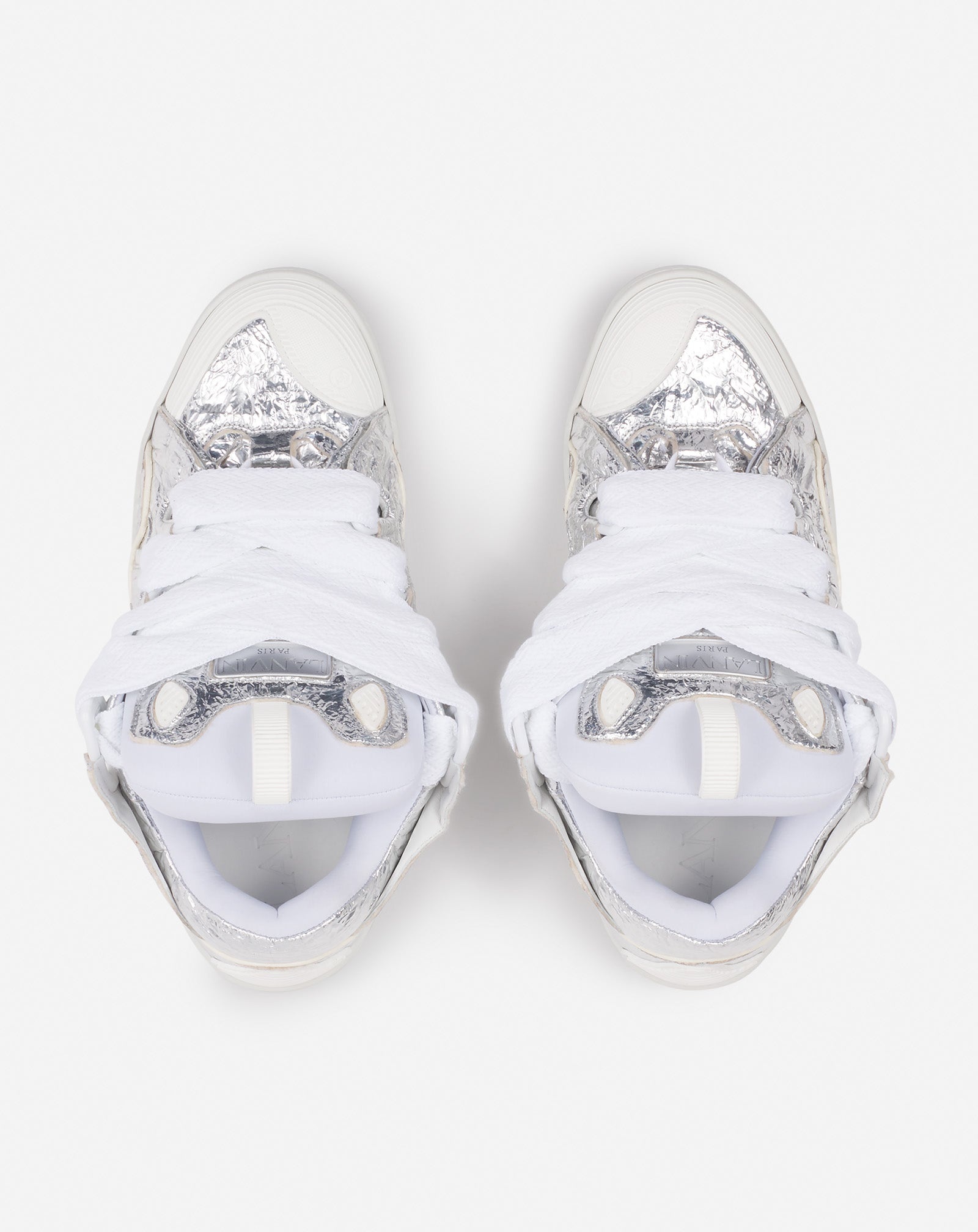 CURB SNEAKERS IN CRINKLED METALLIC LEATHER - 3