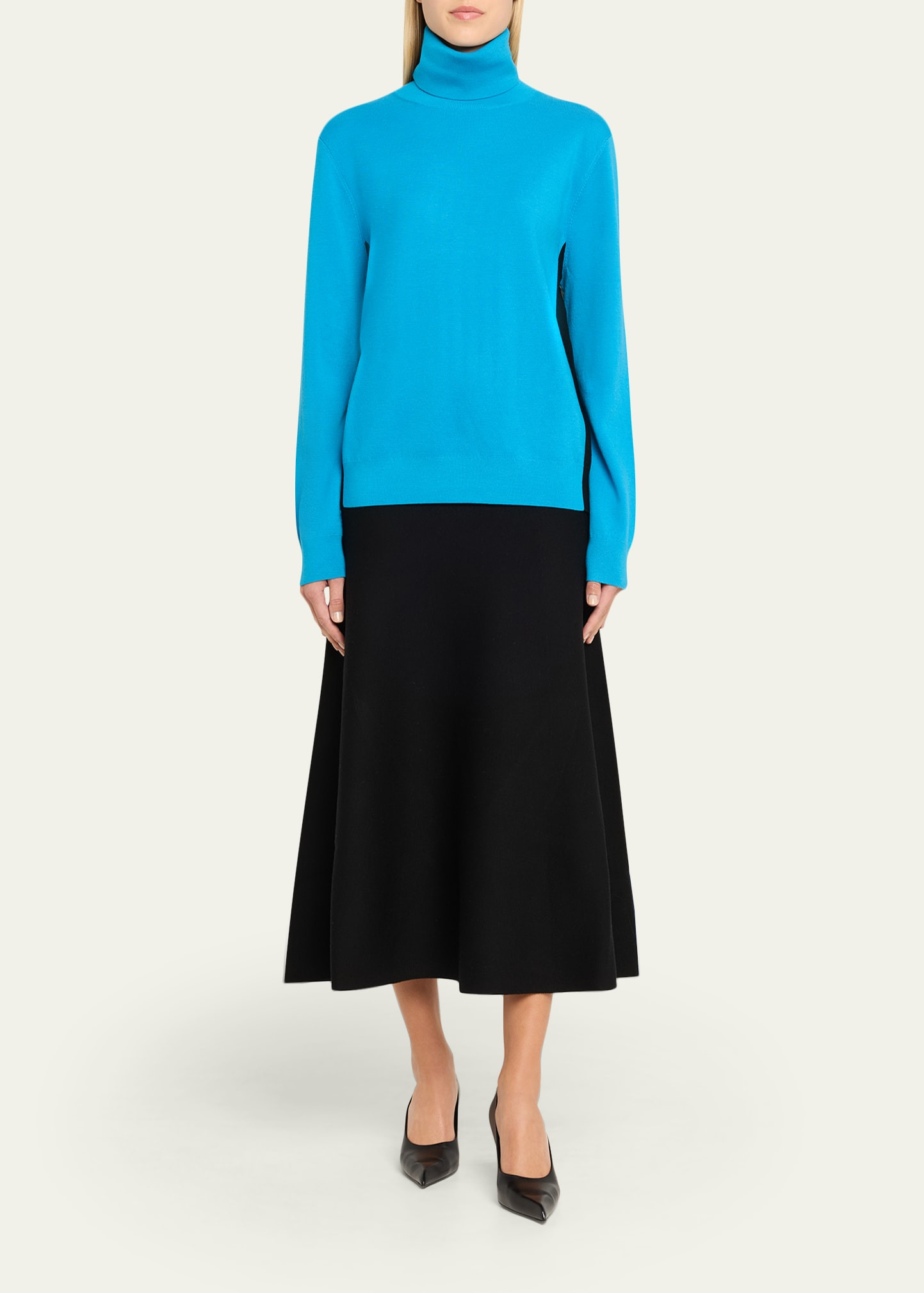 Walter Colorblock Merino Wool Turtleneck Sweater - 2