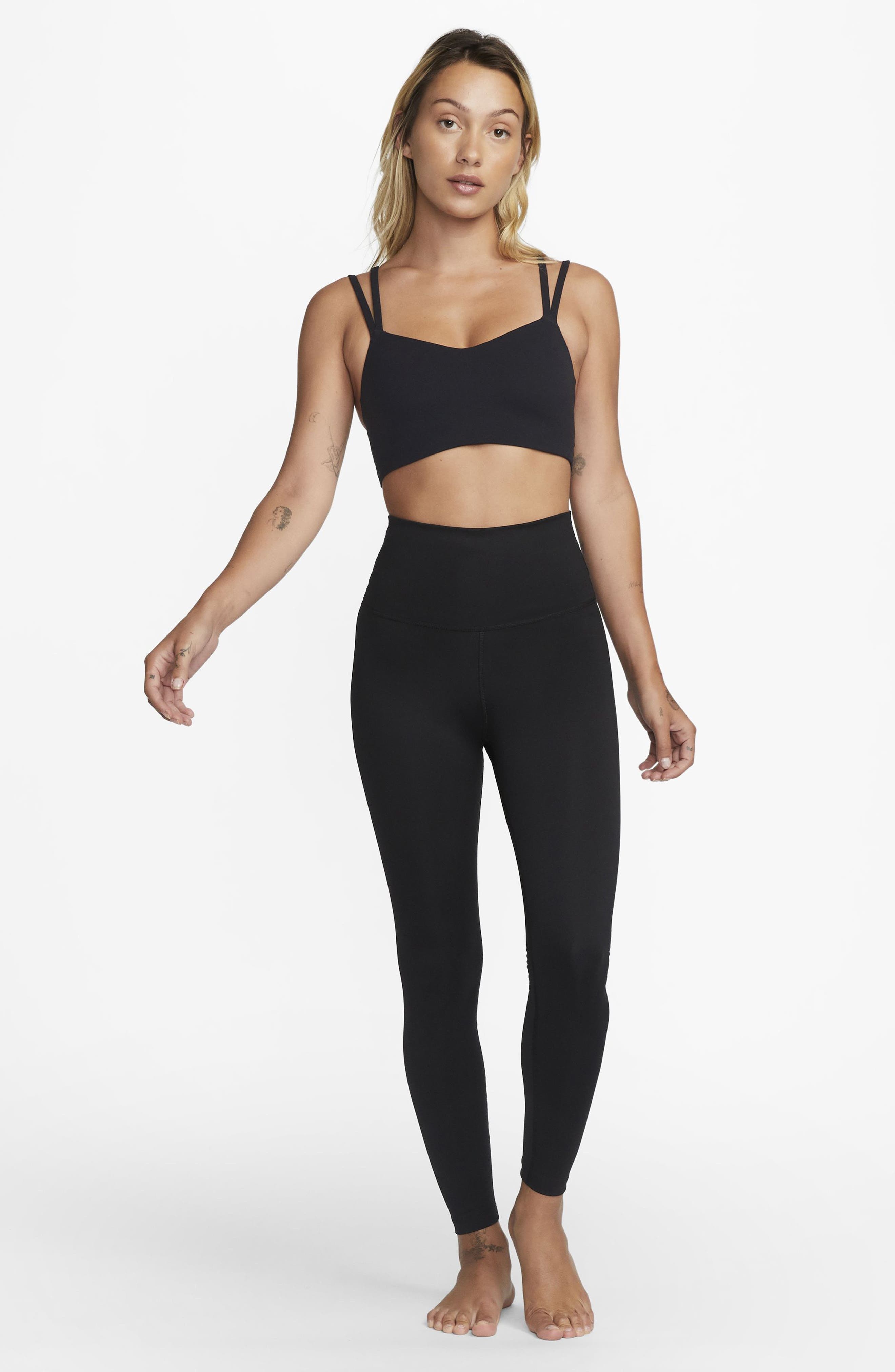 Nike Zenvy Strappy Light-Support Padded Sports Bra in 010 Black/sail at Nordstrom - 7