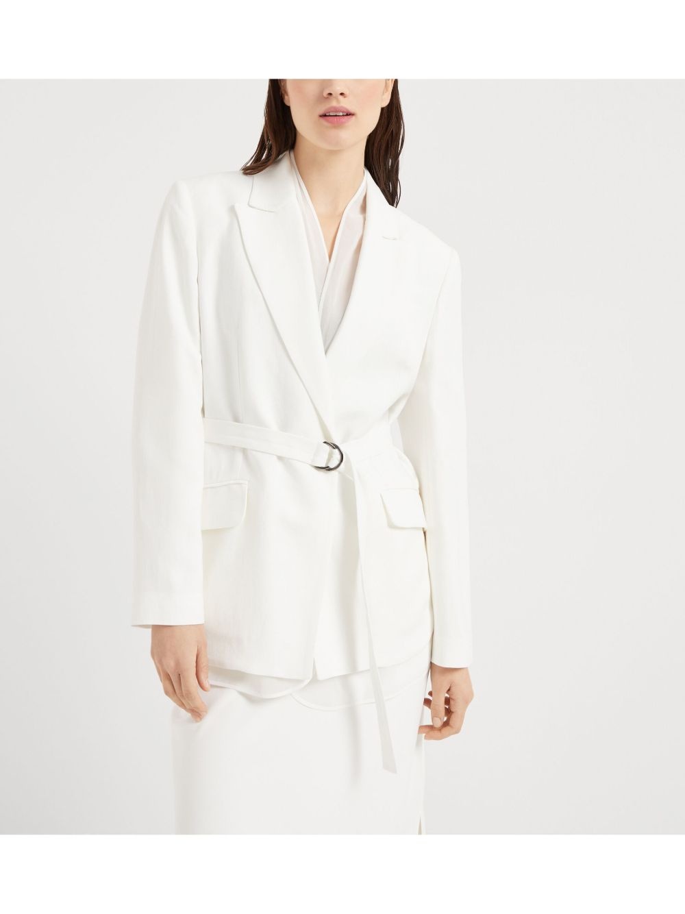Monili-detail twill blazer - 3