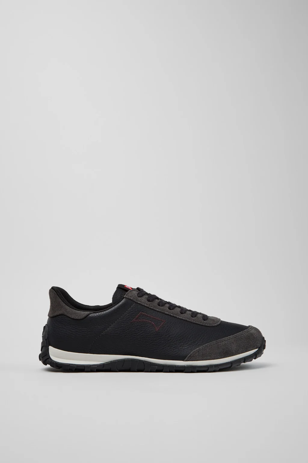Drift Walk Black and Gray Leather and Nubuck Sneakers for Men. - 1