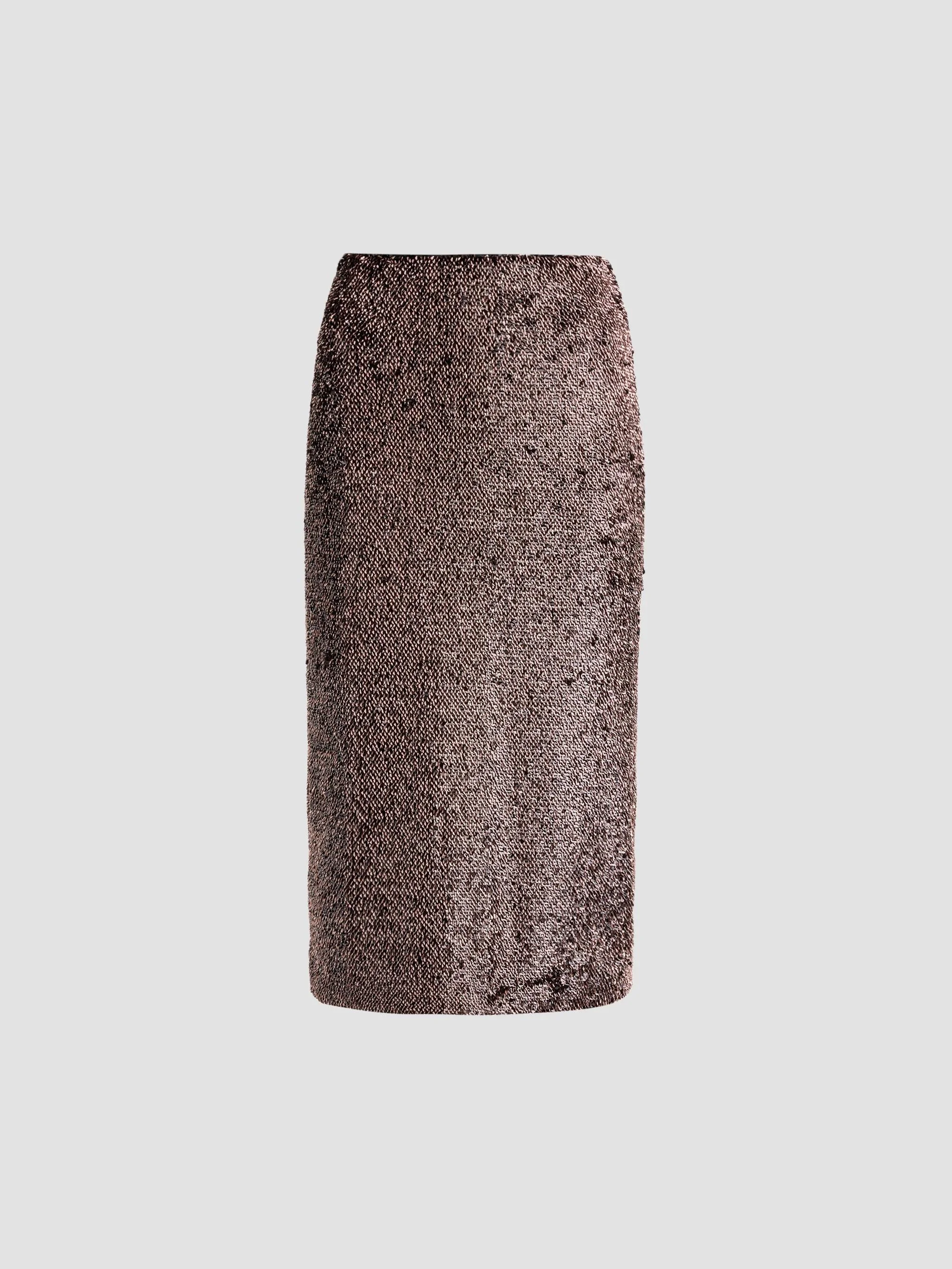 Women's Koa Long Embellished Midi Skirt - Copper Black - 1
