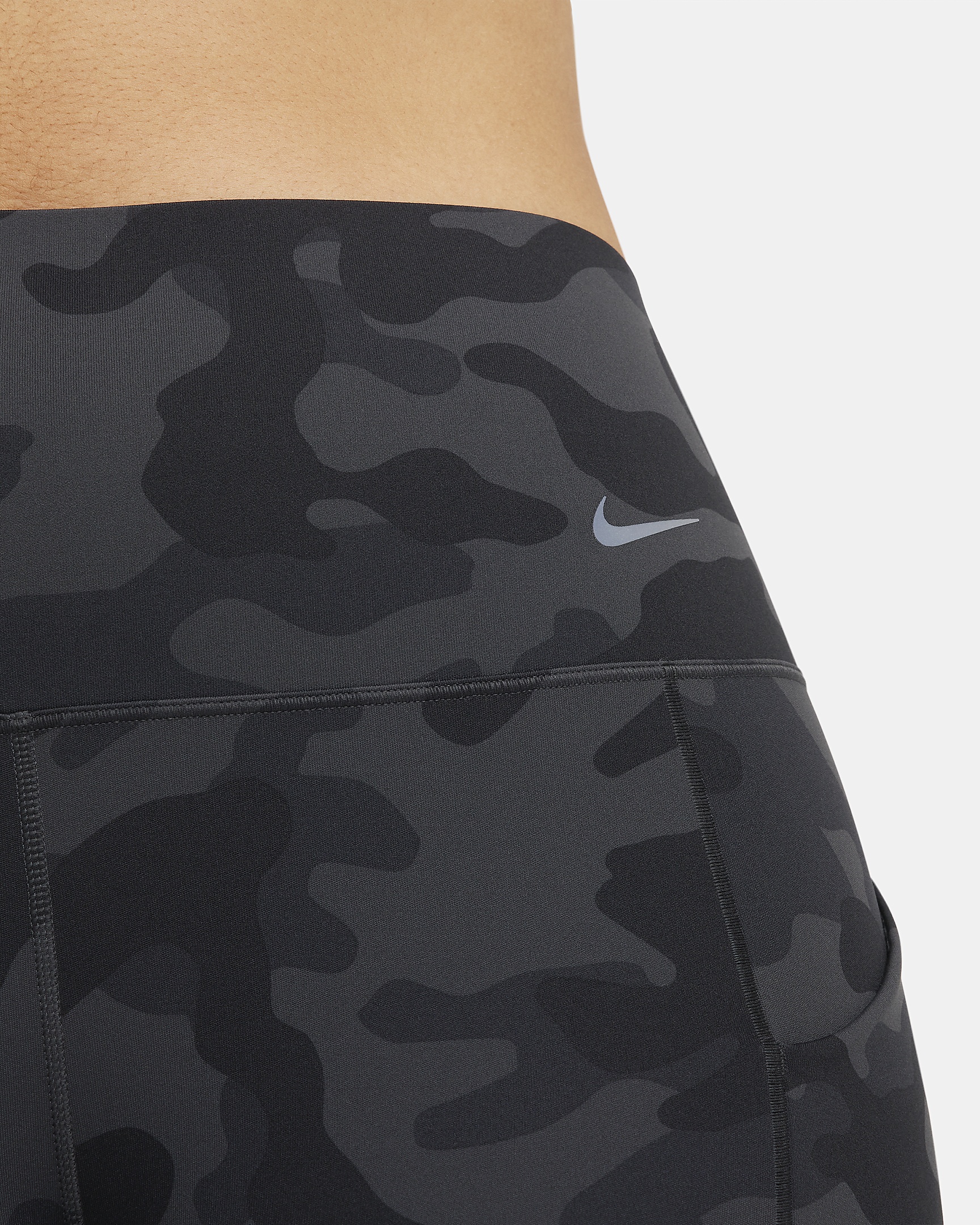 Nike Universa Women's Medium-Support High-Waisted 8" Camo Biker Shorts with Pockets - 5