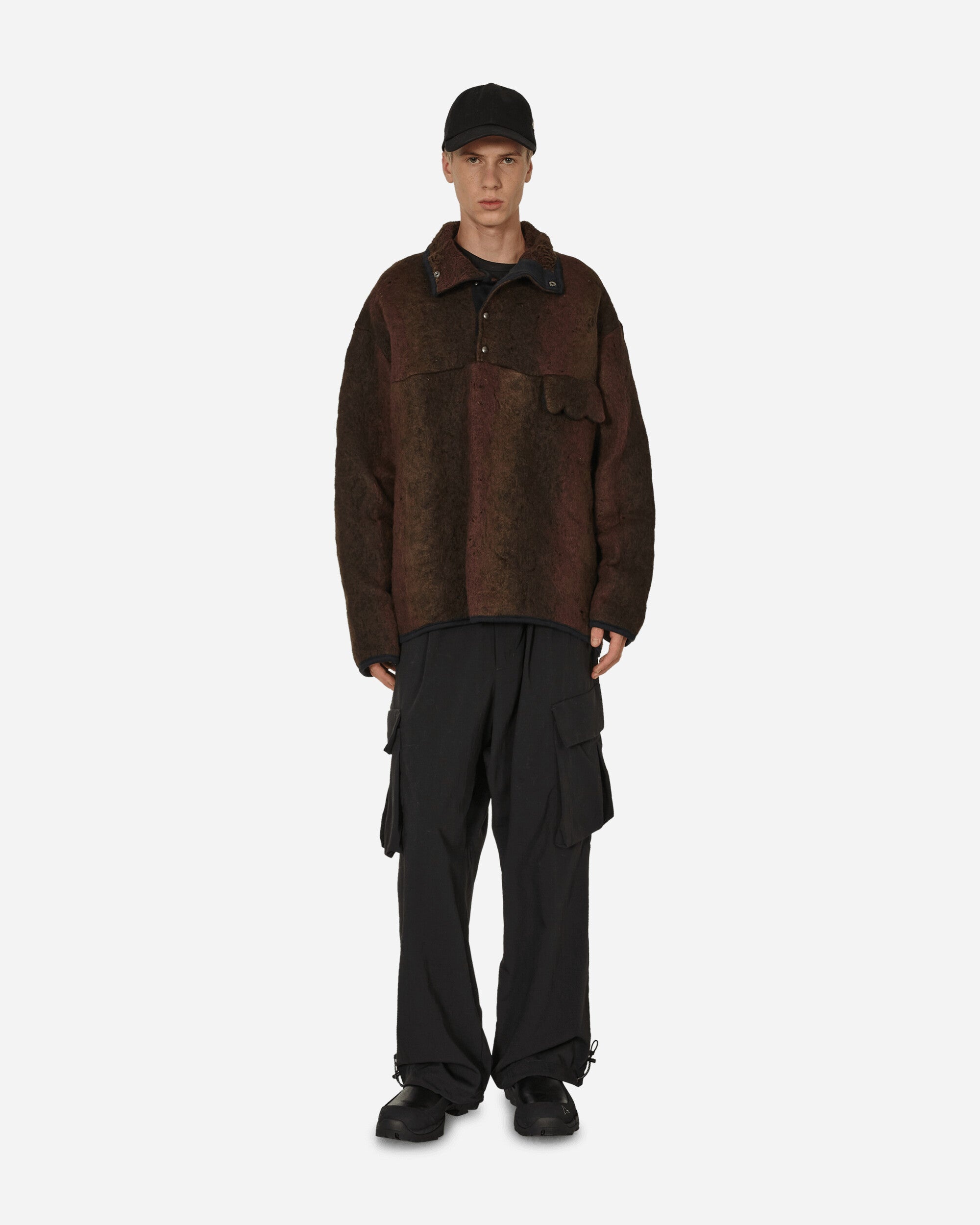 Doomboh Button-Up Pullover Brown - 4