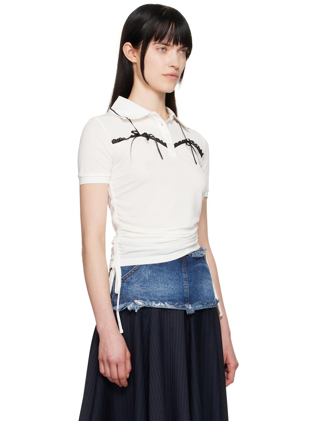 White Halter String Piqué Polo - 2