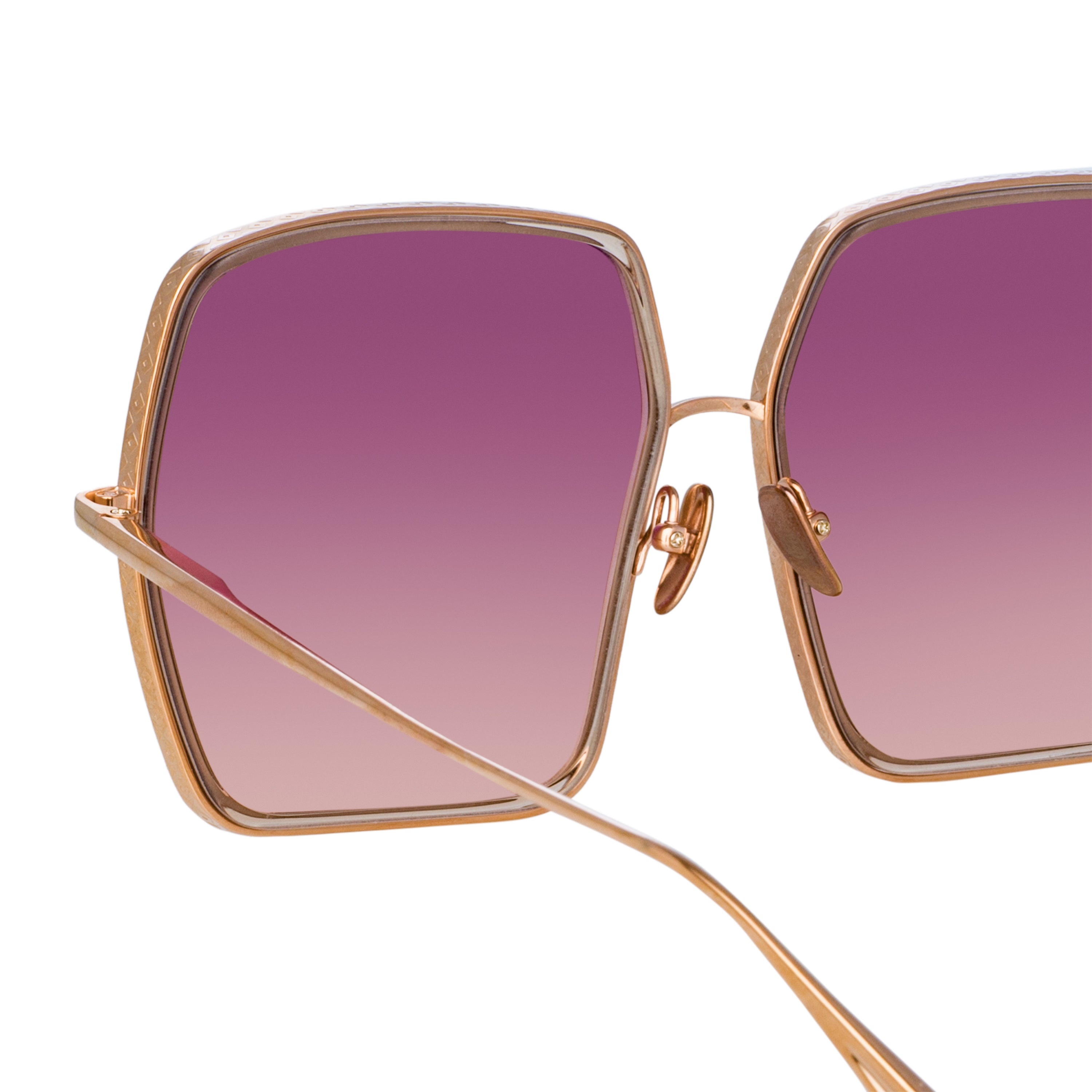 CAMARO OVERSIZED SUNGLASSES IN ROSE GOLD AND WINE - 4