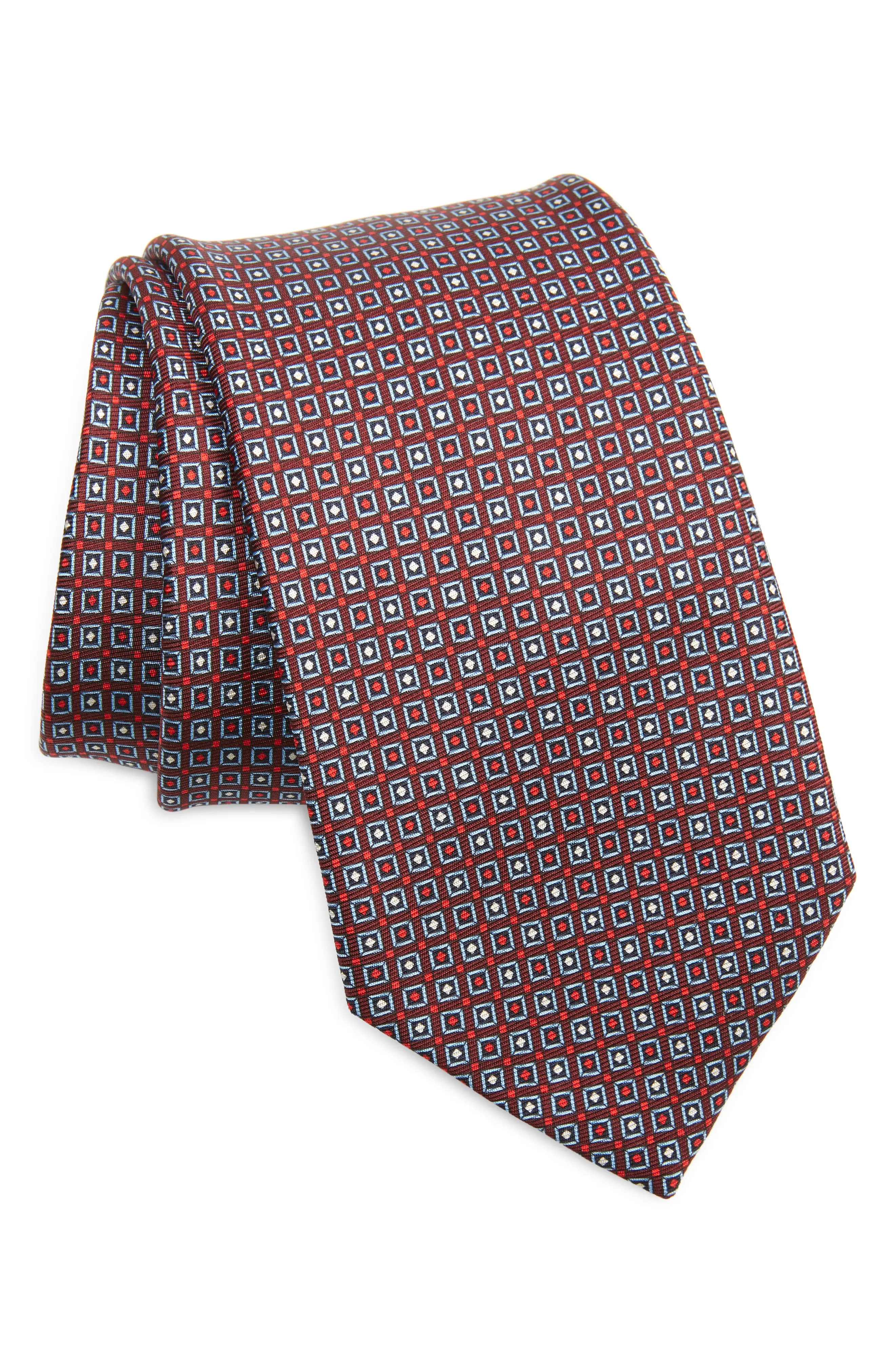 Geometric Silk Tie - 1