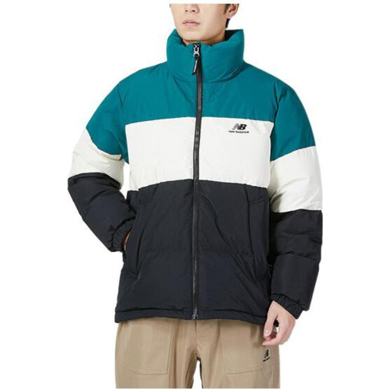 New Balance New Balance Warm Down Jacket 'Black White Blue' 5PC44283-HT outlook
