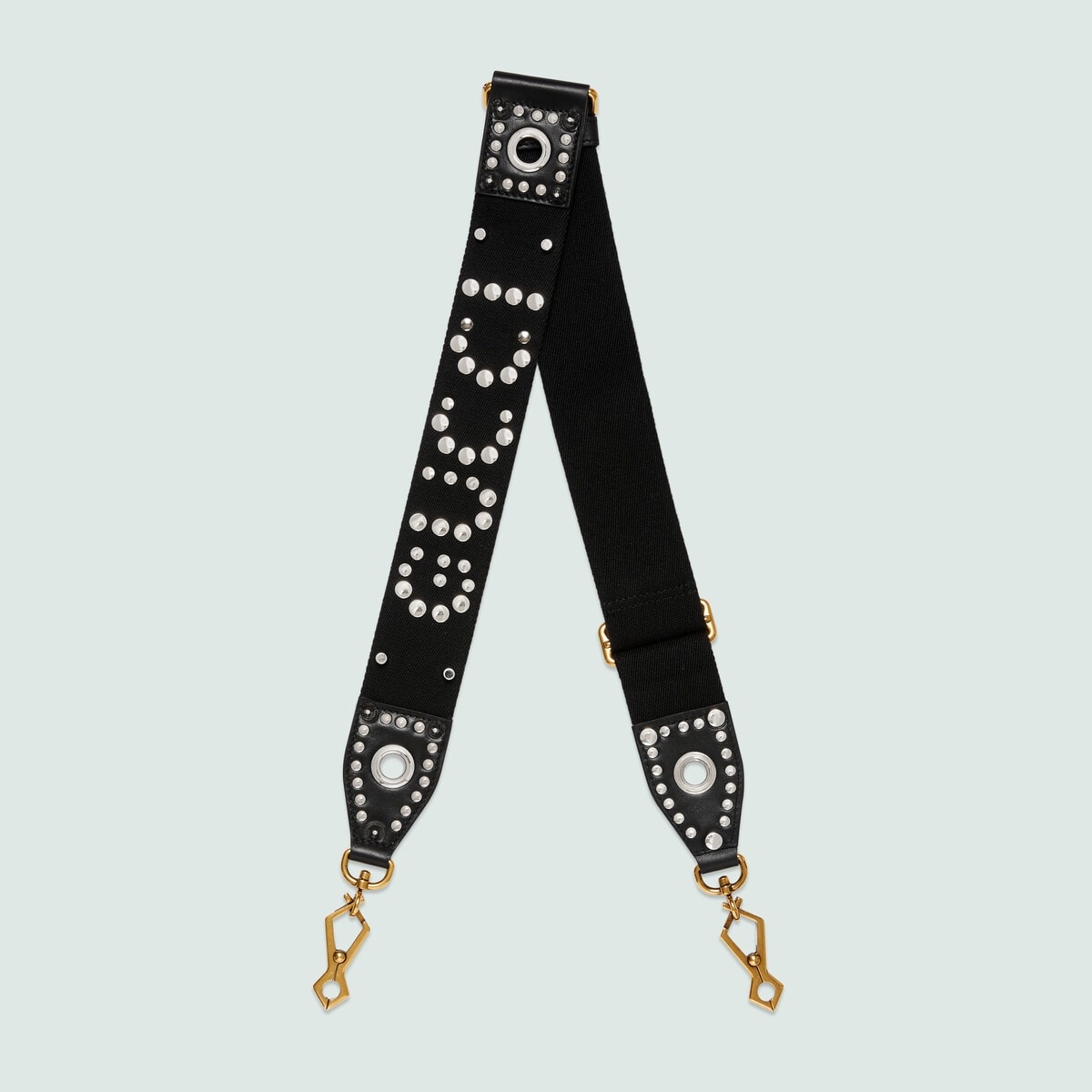 Wide studded 'Gucci' shoulder strap - 1