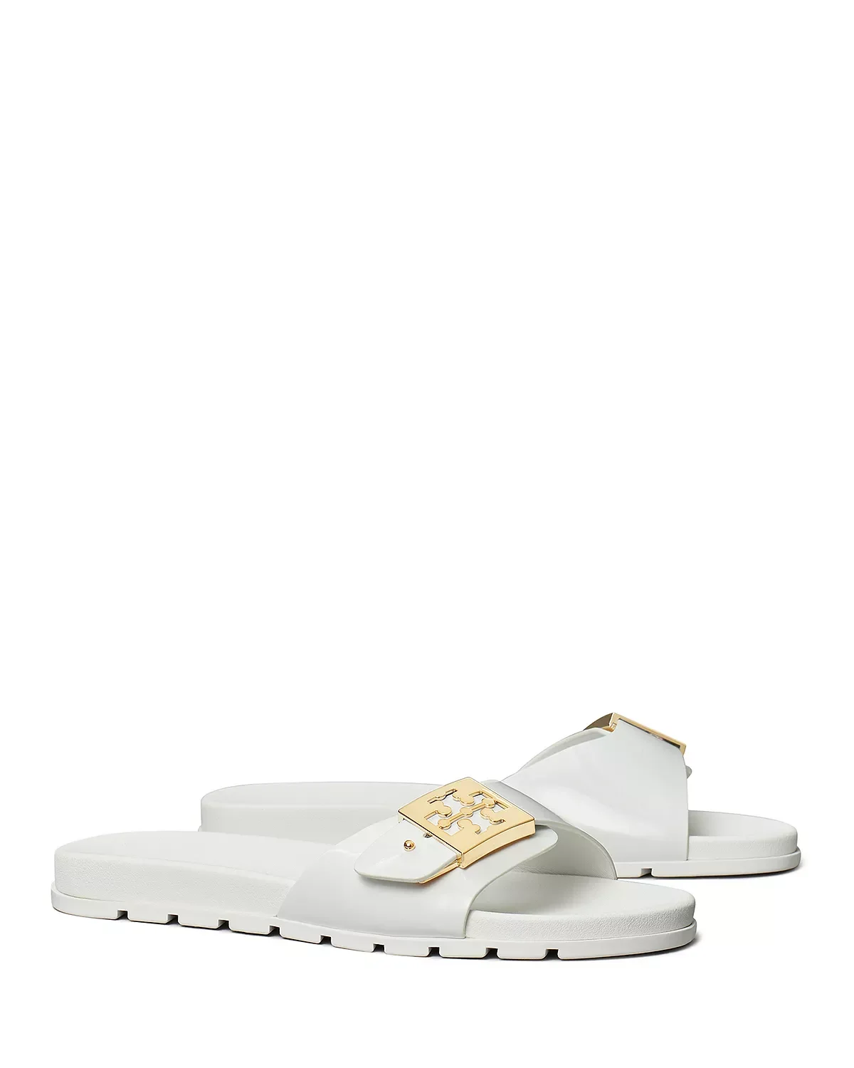 Women's Slip On Buckled Slide Sandals - 1