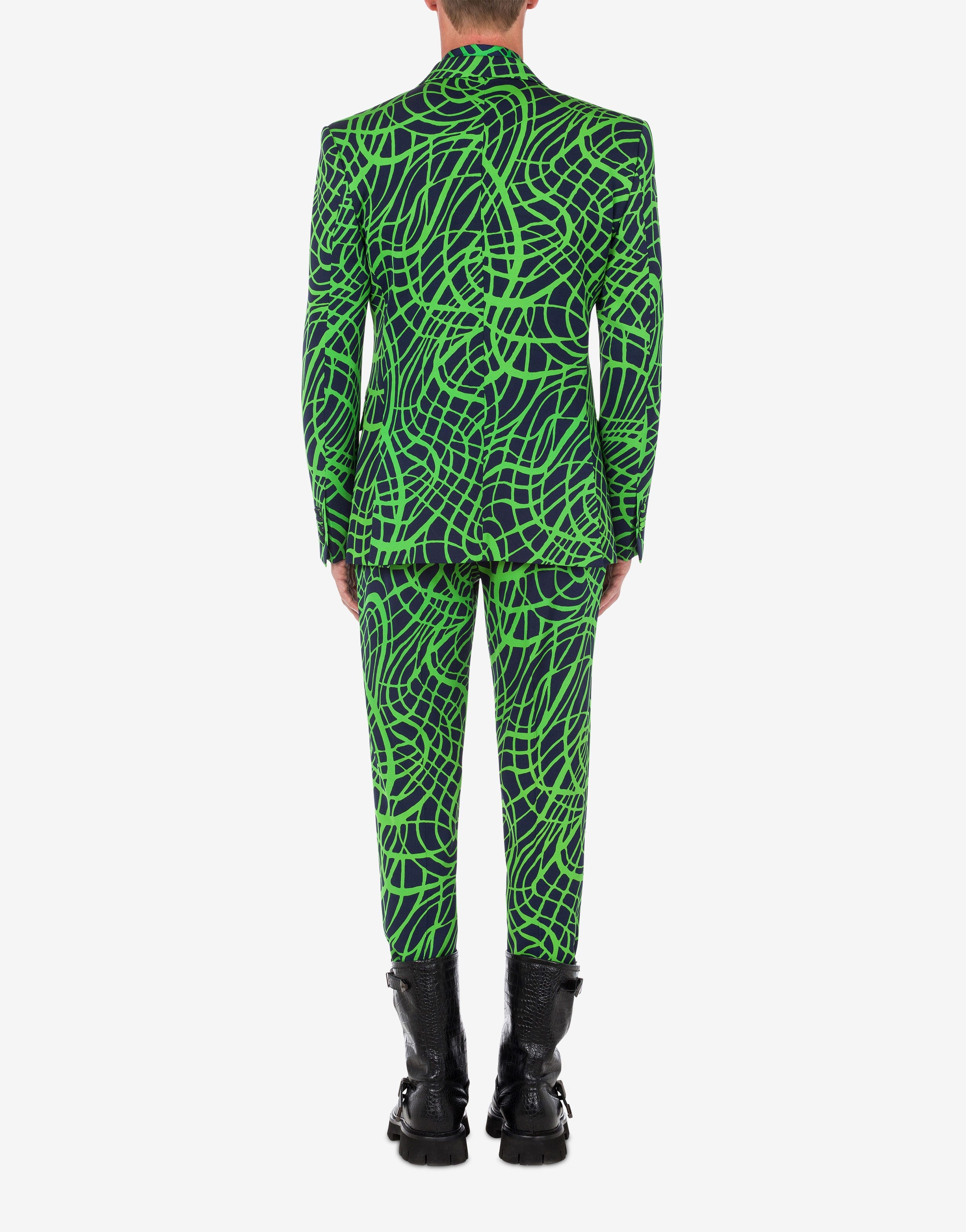 WAVE LINE PRINT WOOL AND VISCOSE JACKET - 3