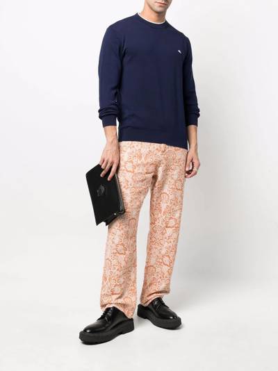 Etro logo-embroidered fine-knit jumper outlook