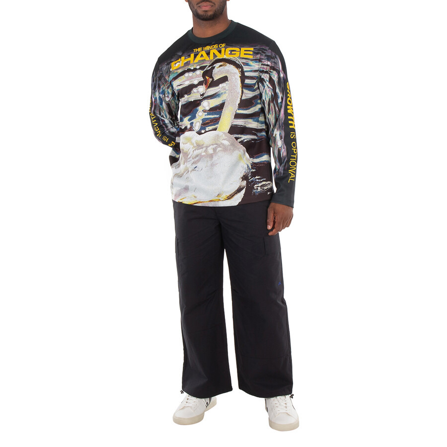 Burberry Swan-Print Long-Sleeved T-Shirt - 6