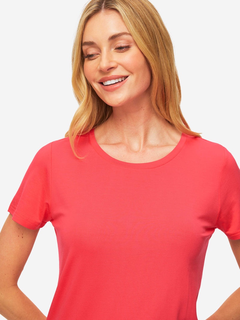 Women's T-Shirt Lara Micro Modal Stretch Watermelon Pink - 5