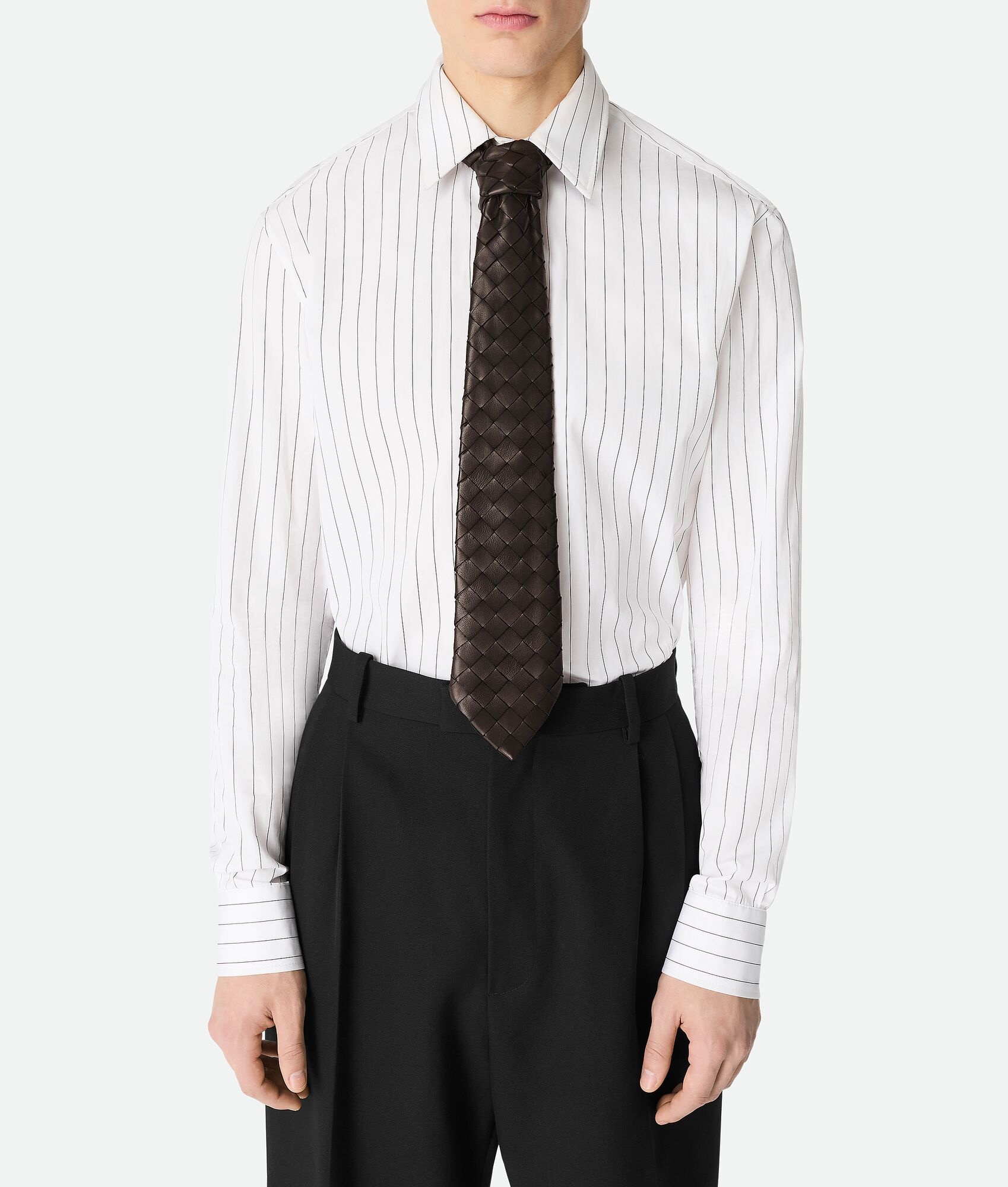 Intrecciato Leather Tie - 2