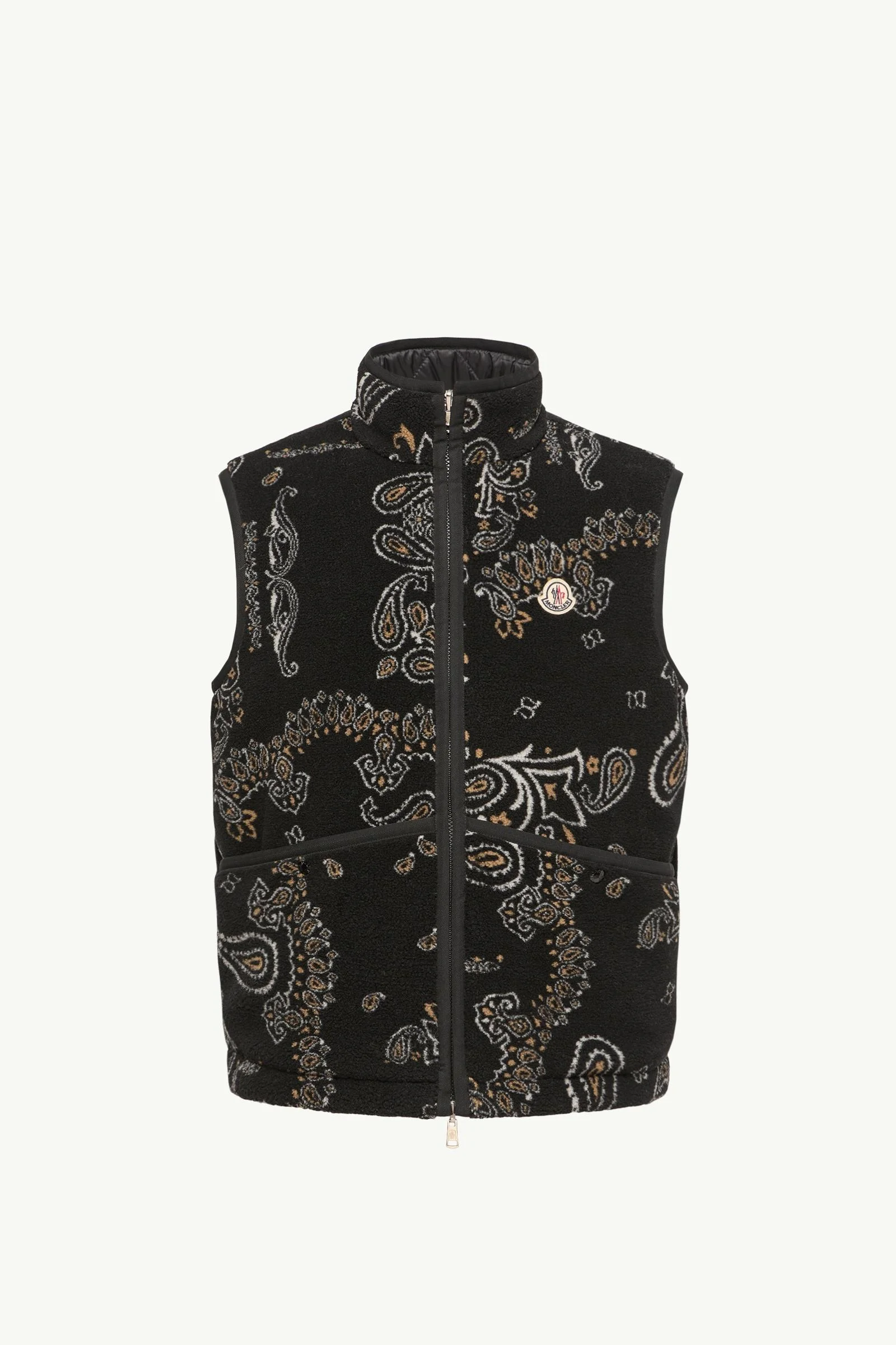 Reversible Paisley Print Padded Teddy Vest - 1