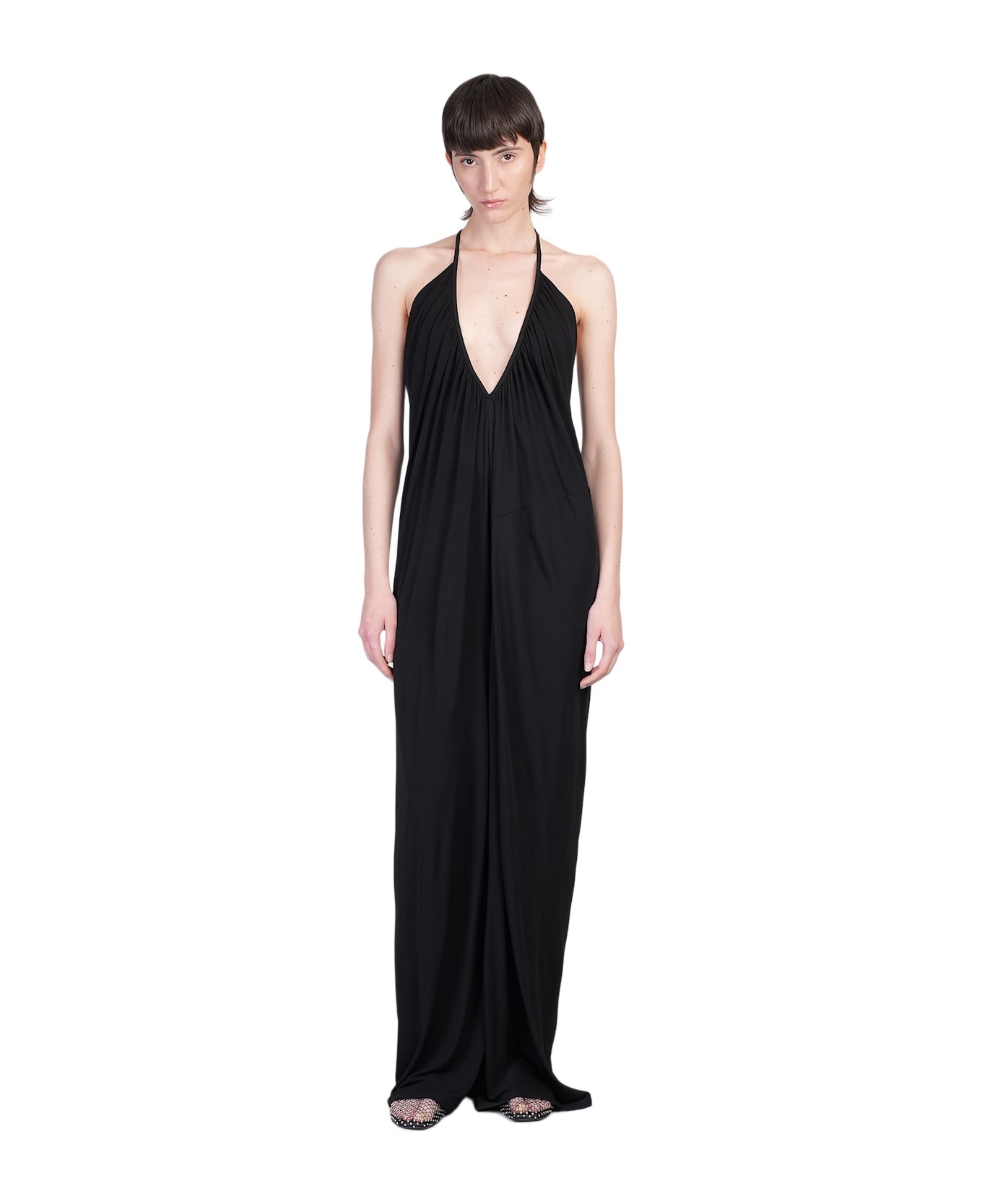 Jumpsuit In Black Viscose - 1