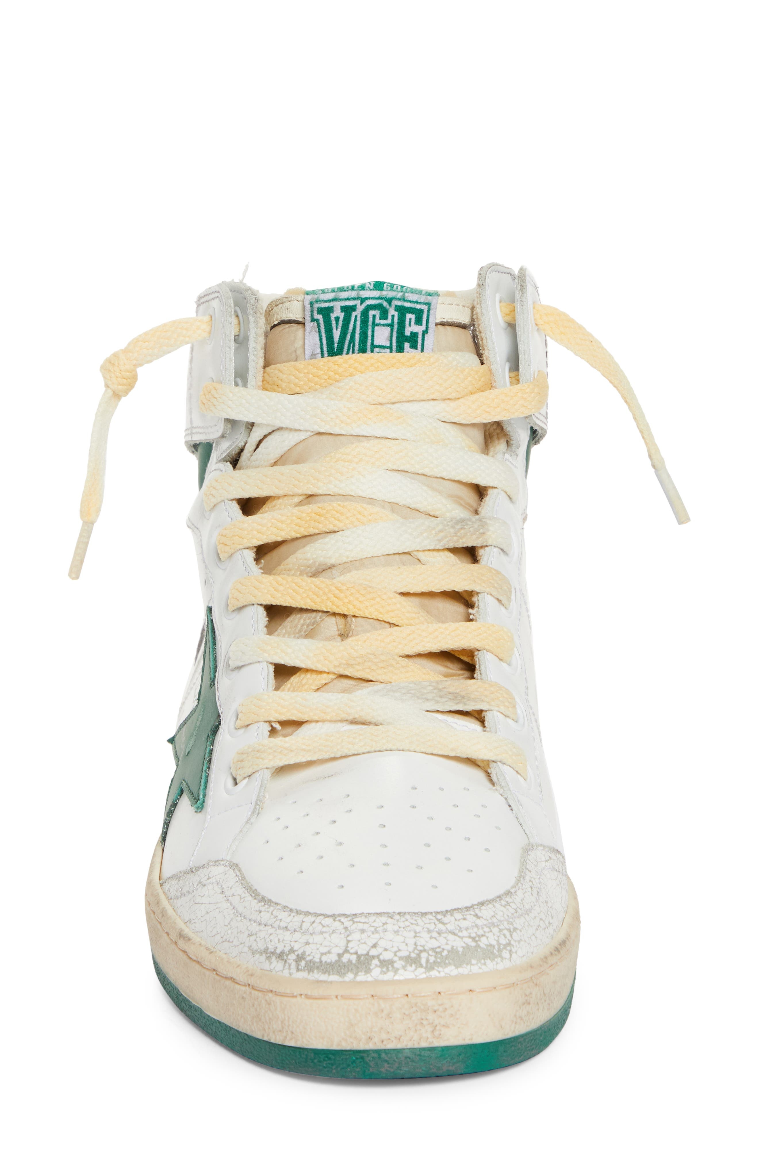 Golden Goose Sky-Star High Top Sneaker in White/Green at Nordstrom - 4