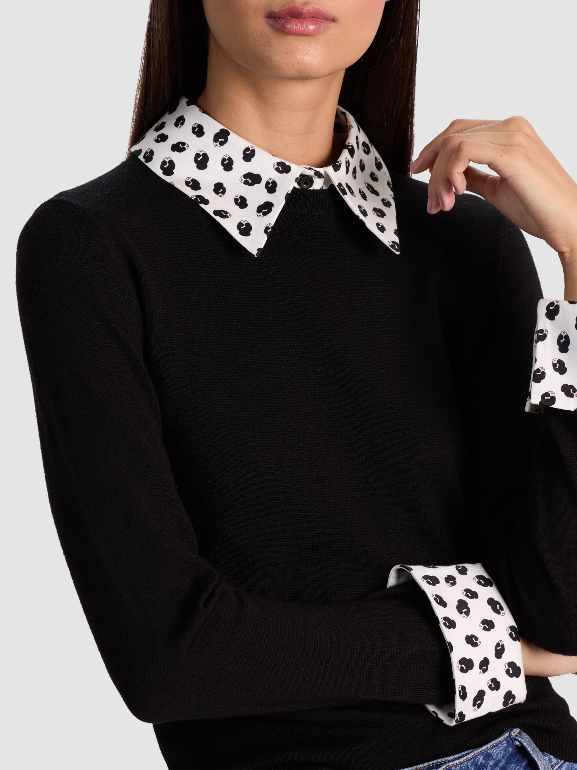 PORLA STACEFACE COLLARED SWEATER - 5