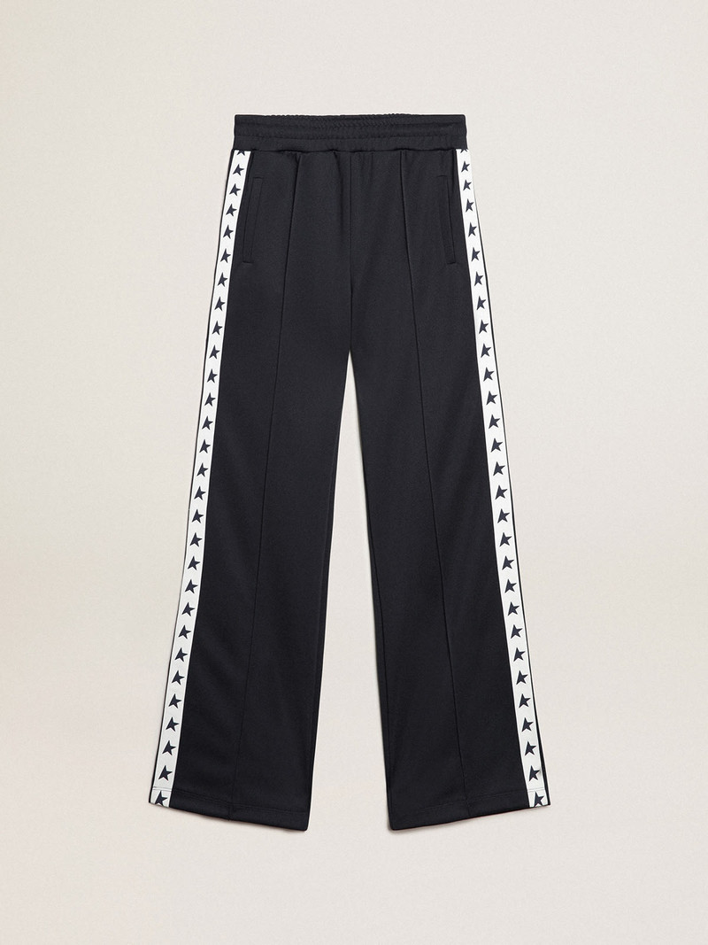 Dark blue joggers with white strip and contrasting stars - 1