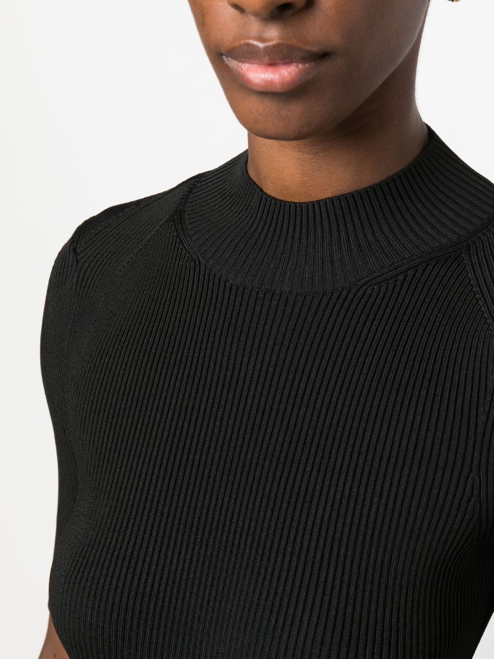 high-neck ribbed-knit top - 5