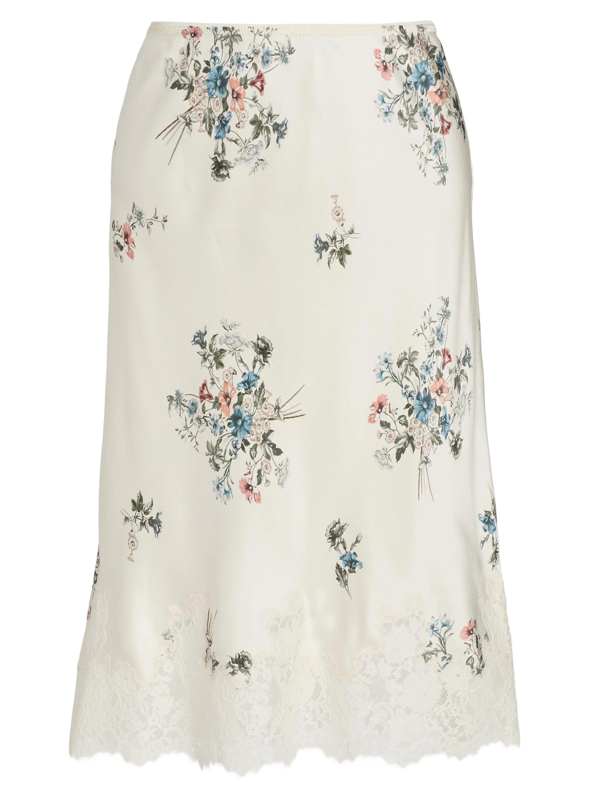 Women's Elowette Lace-Trim Floral Silk Midi-Skirt - Primrose Bouquet - 1