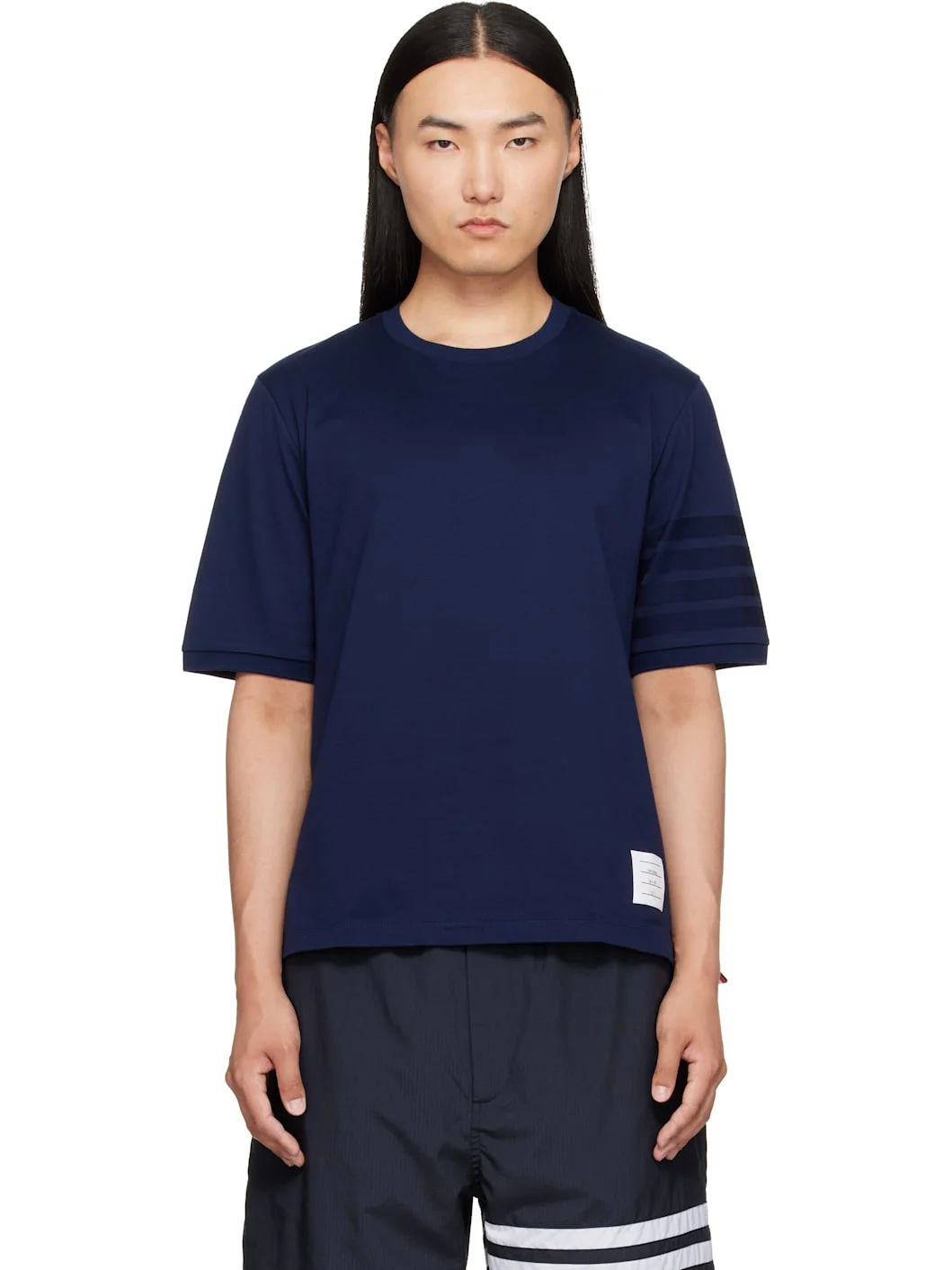 Navy Jersey Ottoman 4-Bar T-shirt - 1