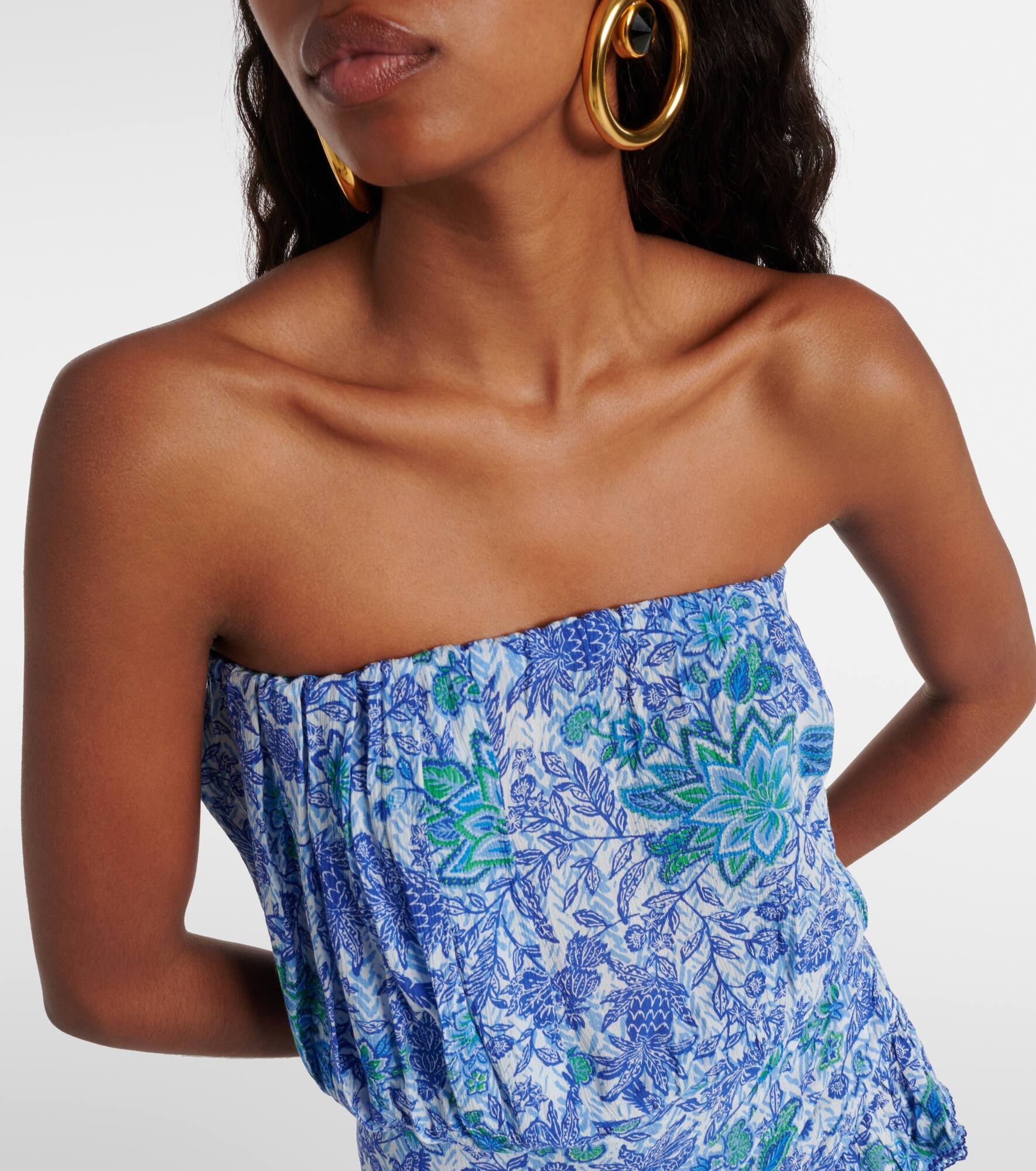Printed strapless minidress - 4