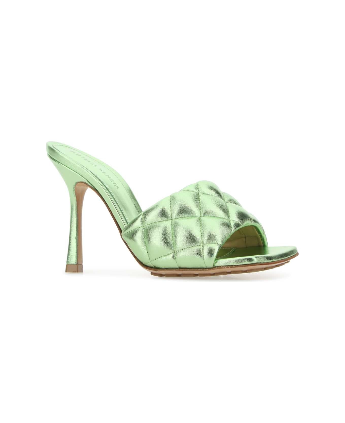 Light Green Nappa Leather Padded Sandals - 2