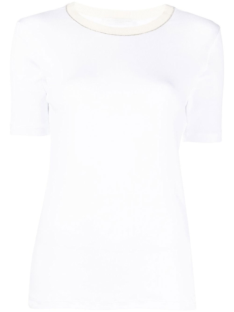 glitter-trim knitted top 1