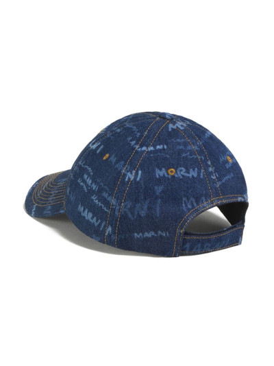 Marni logo-print denim baseball cap outlook
