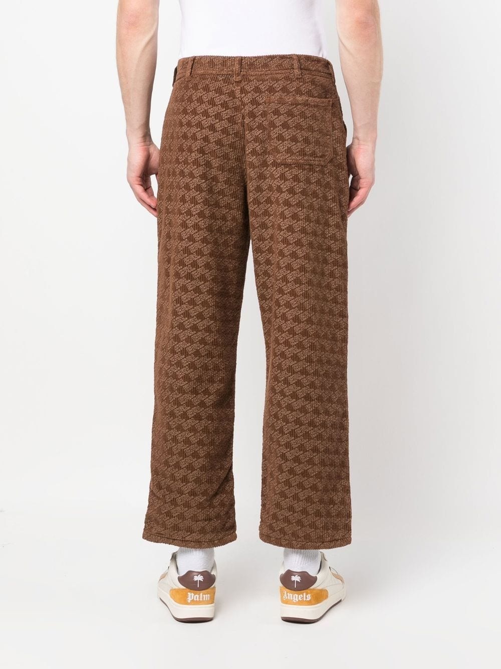 graphic-print corduroy trousers - 4