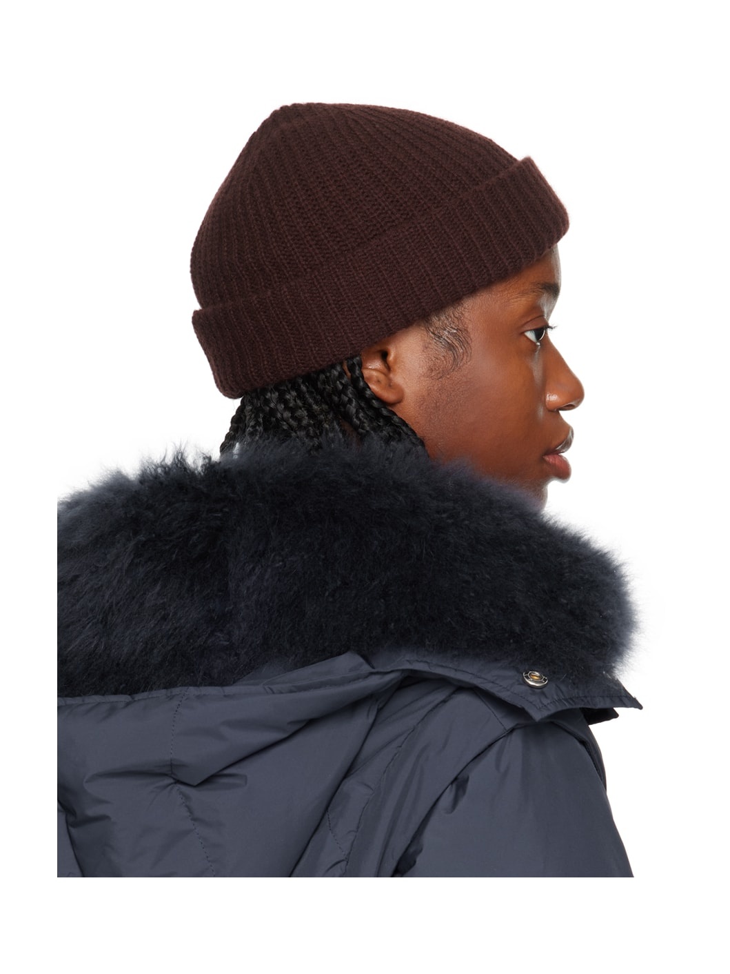 Brown Ribbed Beanie - 3