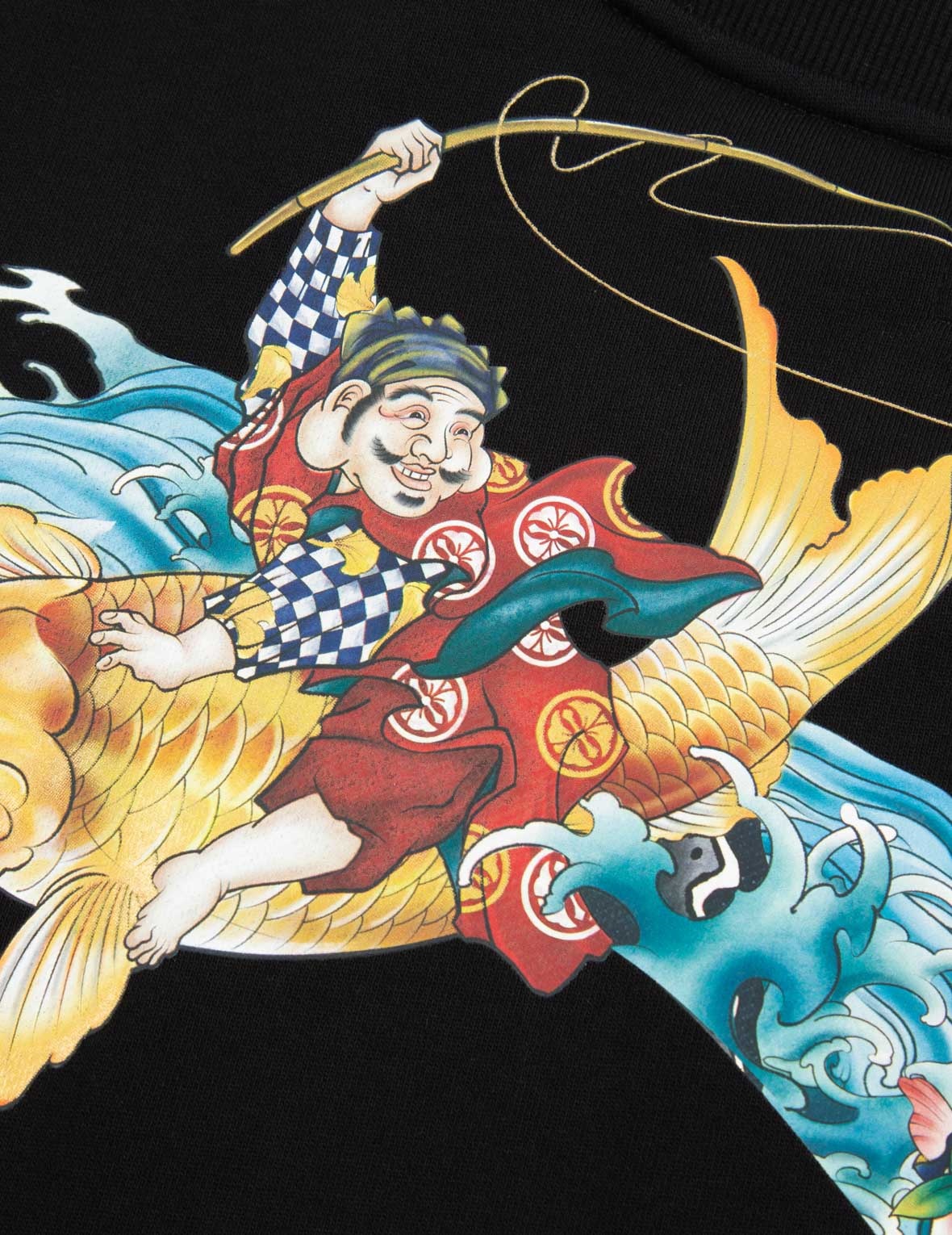 “THE GOD OF FORTUNE RIDING WAVES” 3D DAICOCK PRINT SWEATSHIRT - 9