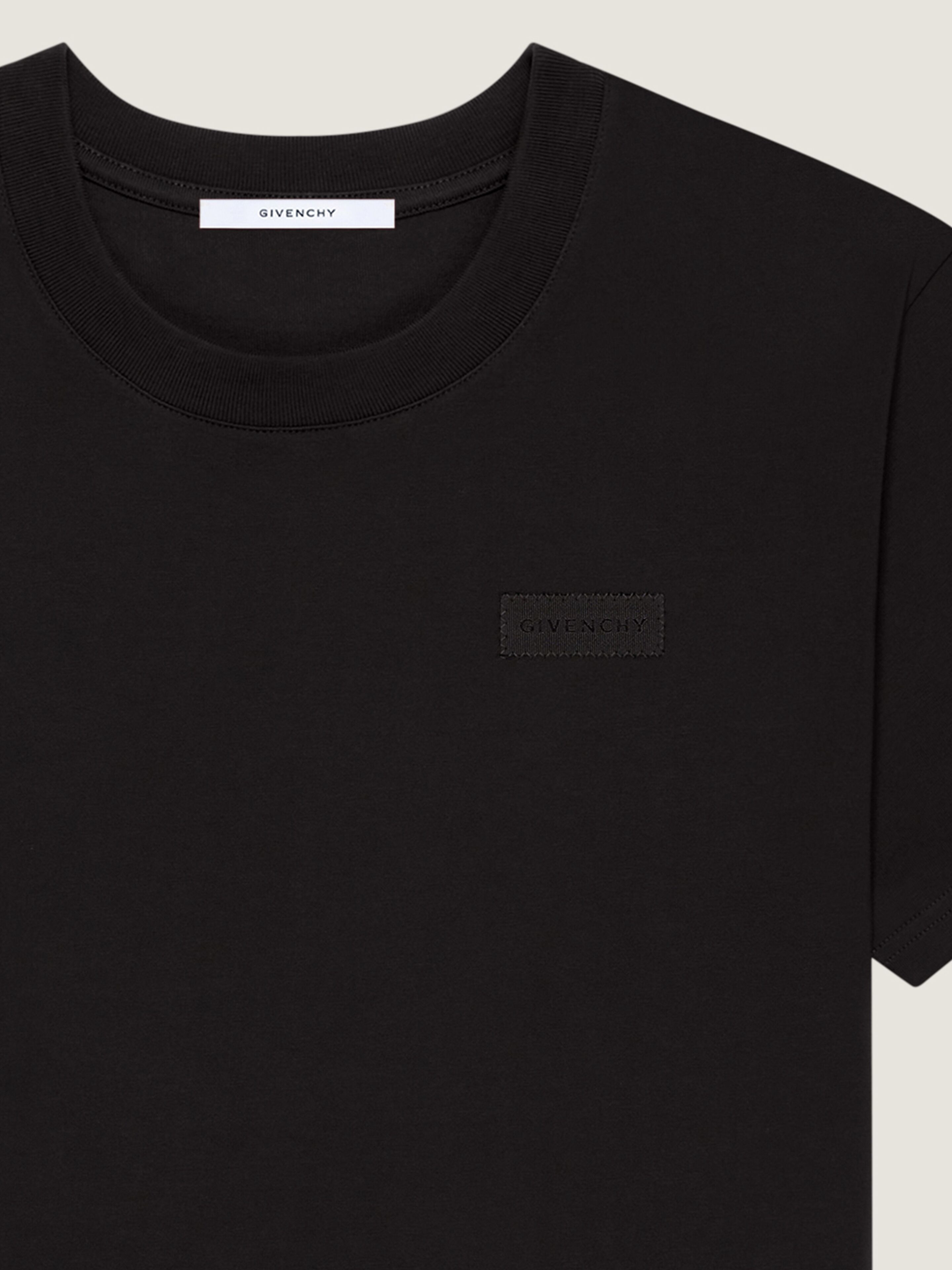 T-SHIRT IN COTTON WITH GIVENCHY PATCH - 3